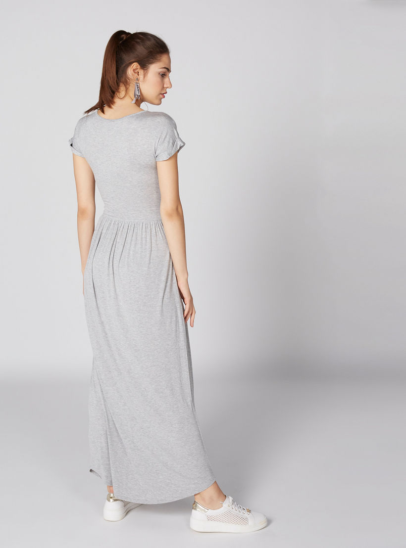 فستان ماكسي بياقة مستديرة وأكمام متصلة ورباط-women-clothing-dresses-image-3
