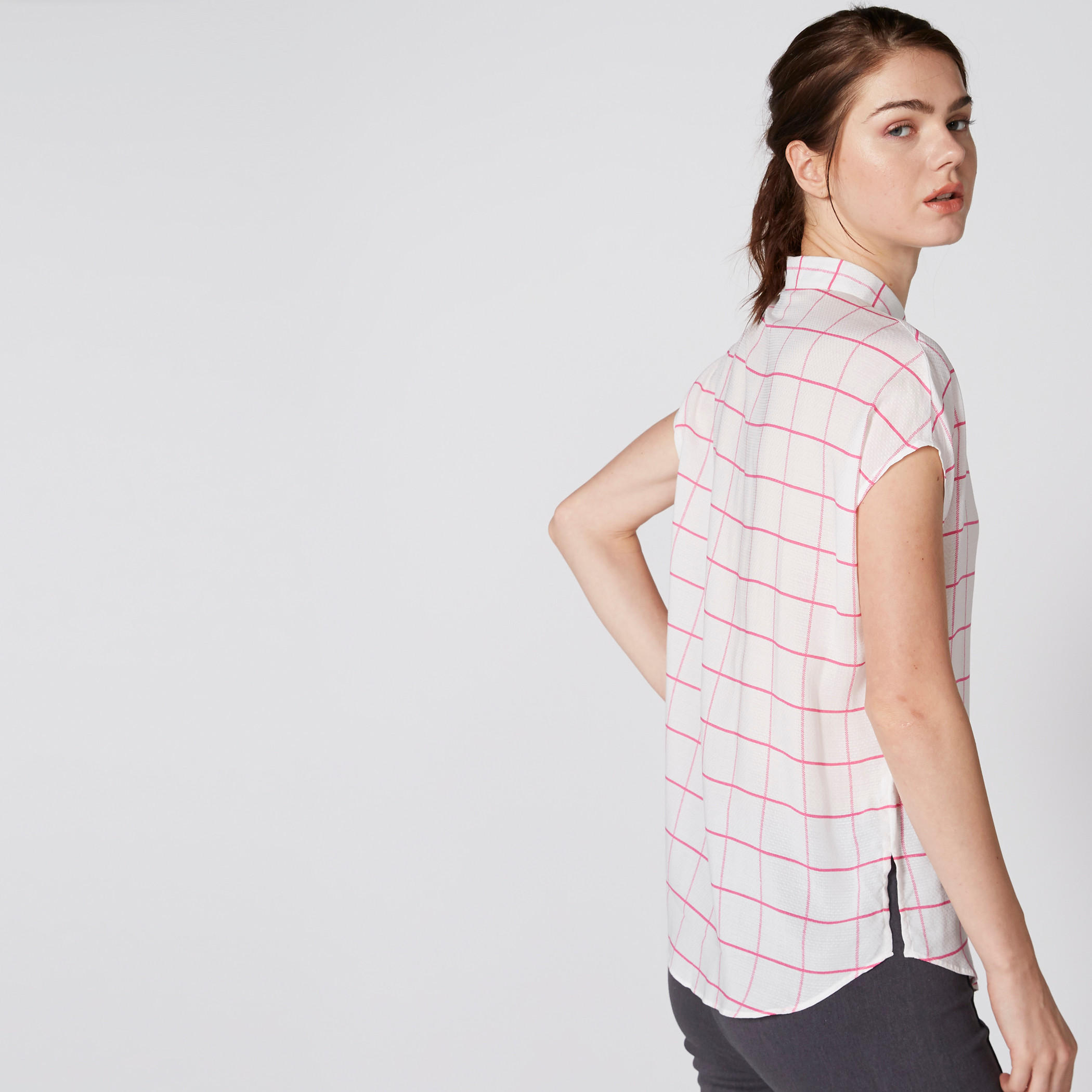 Chequered Shirt with Complete Placket-women-clothing-shirtsandblouses-shirts-image-1