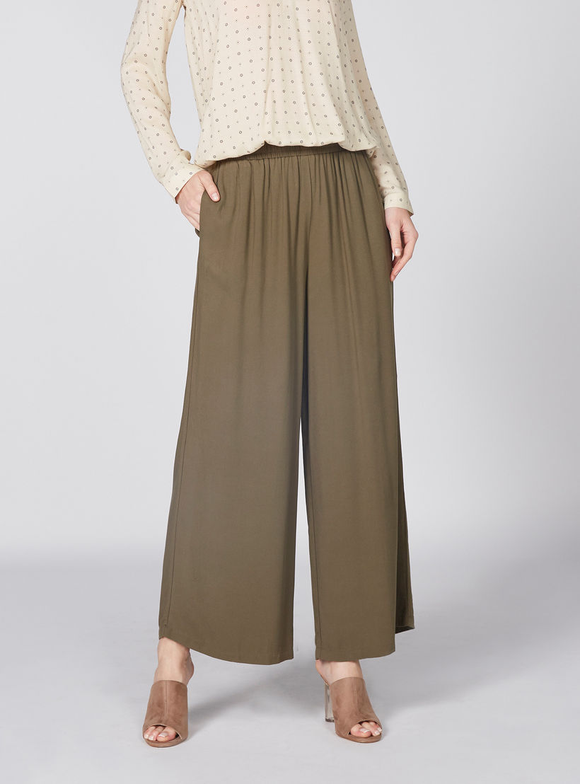 بنطال بالازو طويل بخصر مطّاطي-women-clothing-bottoms-trousers-image-1