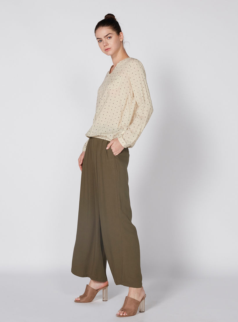 بنطال بالازو طويل بخصر مطّاطي-women-clothing-bottoms-trousers-image-2