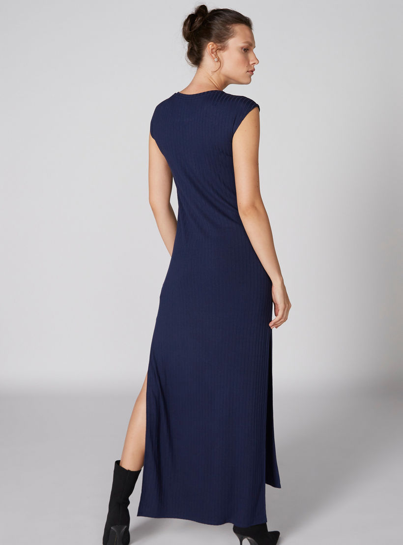 فستان ماكسي دون أكمام بياقة مستديرة وفتحة-women-clothing-dresses-image-2