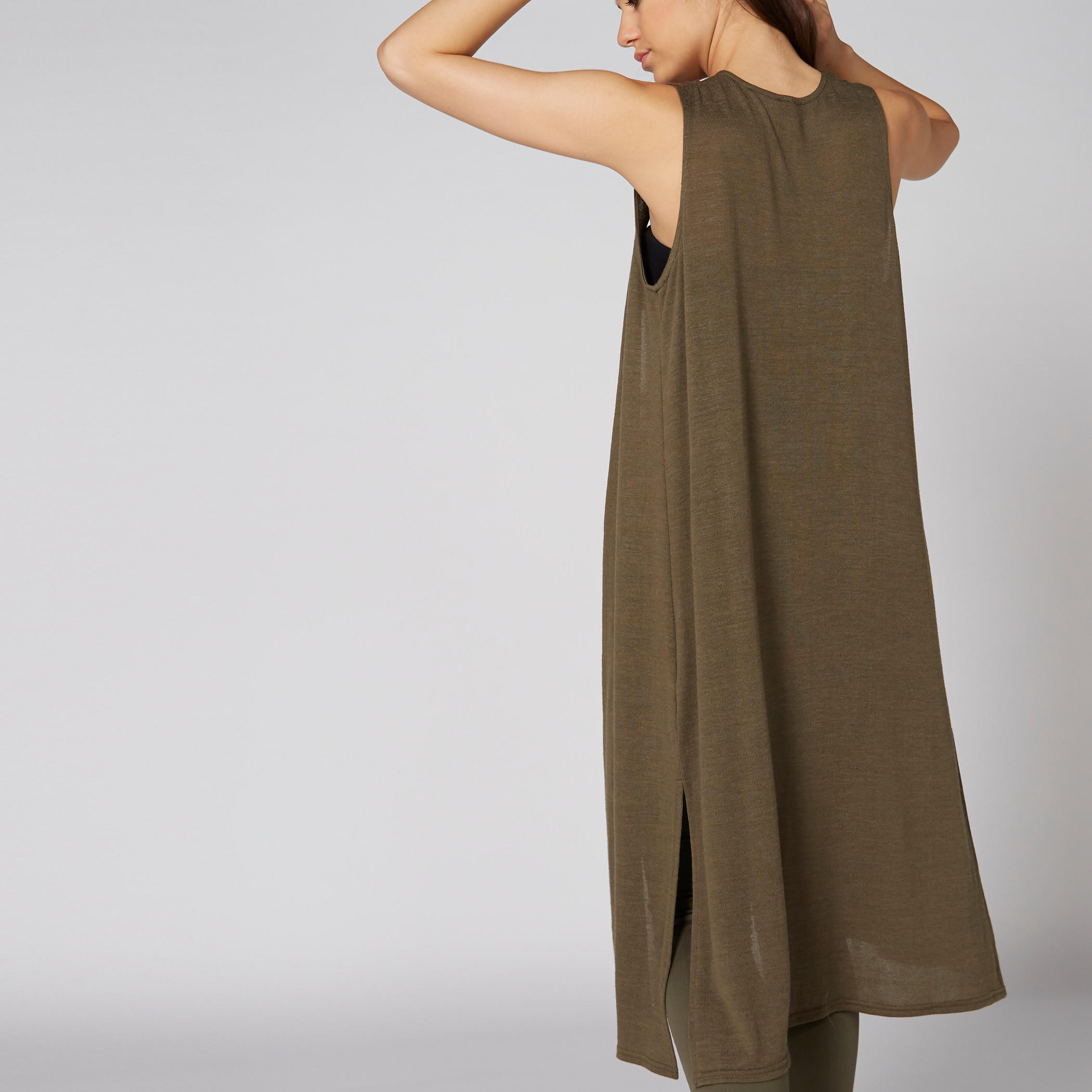 Open Front Longline Sleeveless Shrug with Side Slits-women-winterwear-cardigansandjumpers-cardigans-image-4
