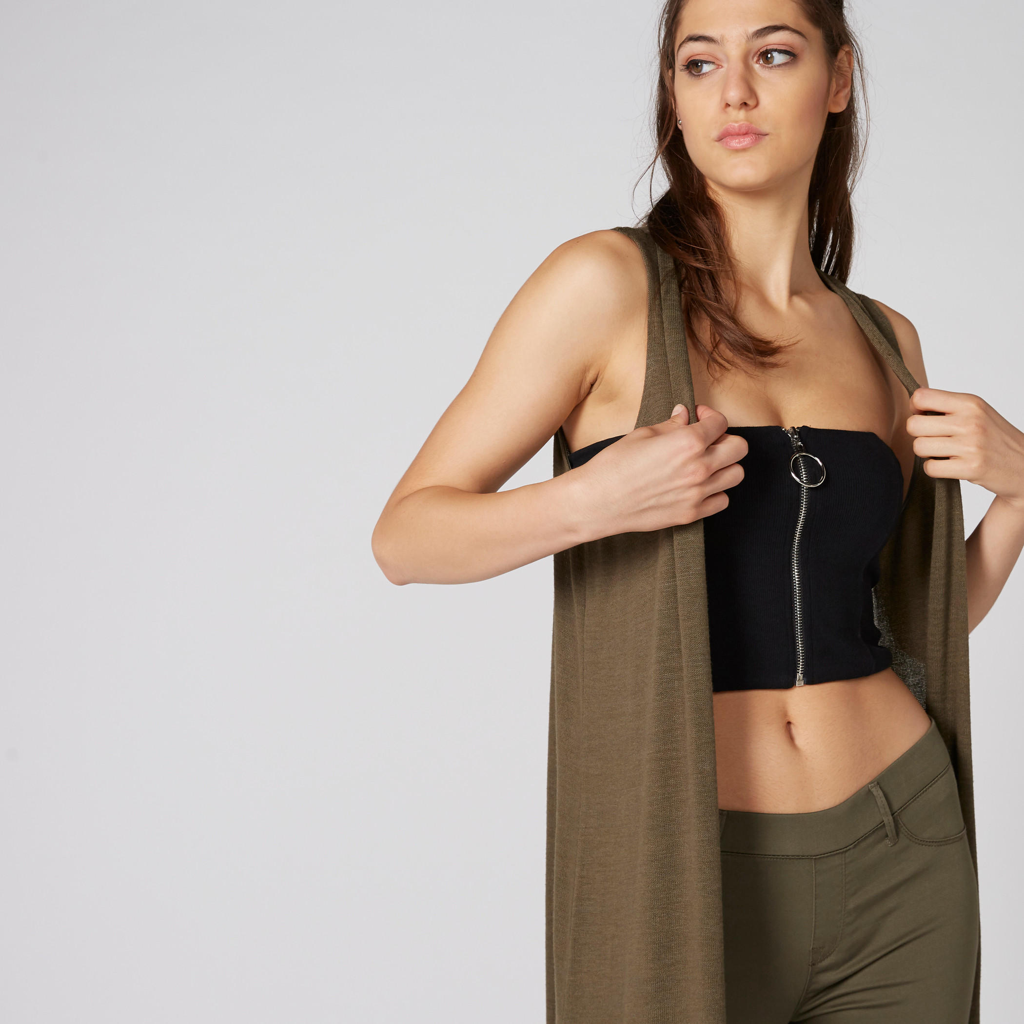 Open Front Longline Sleeveless Shrug with Side Slits-women-winterwear-cardigansandjumpers-cardigans-image-5