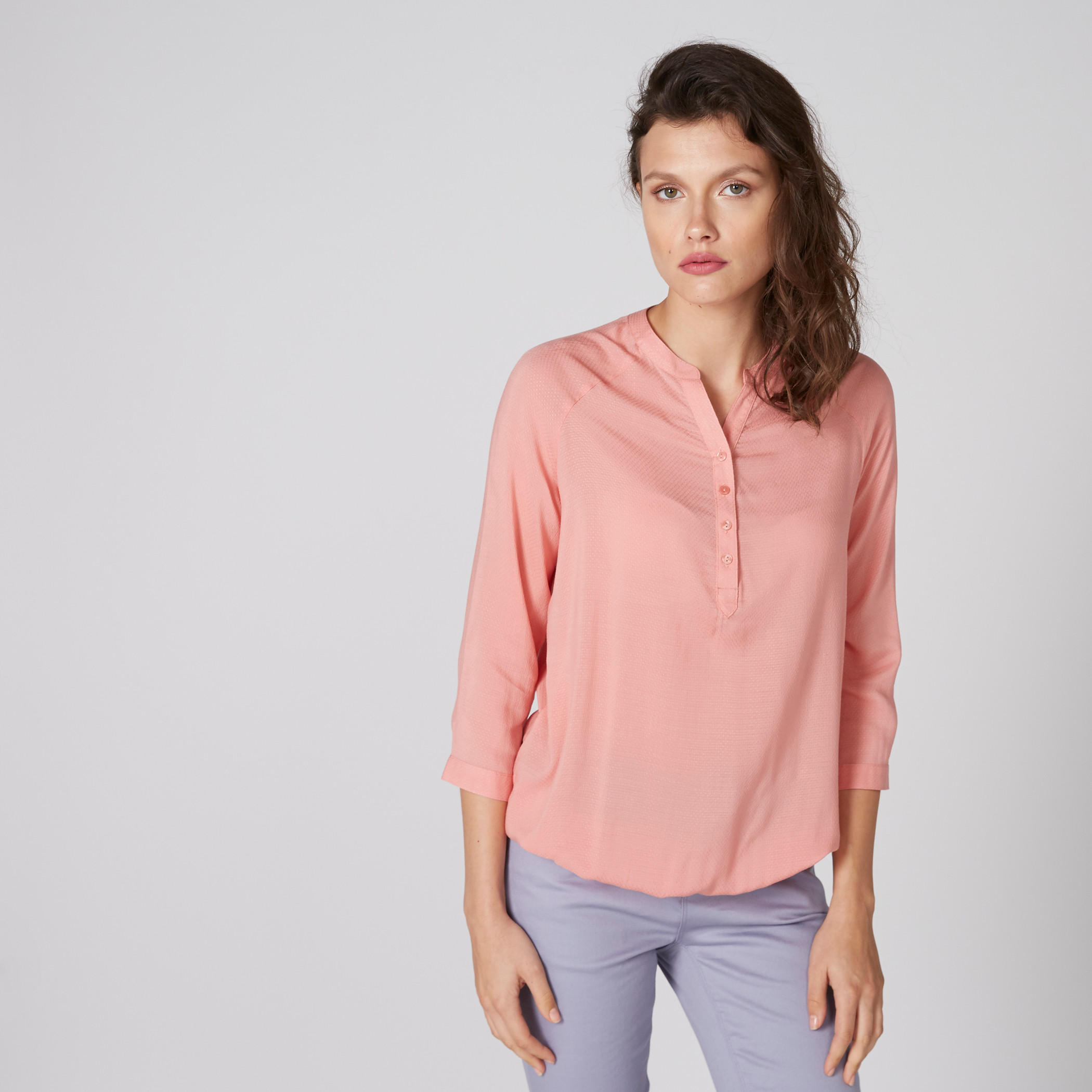 بلوزة بياقة هينلي وأكمام طويلة-women-clothing-shirtsandblouses-blouses-image-3