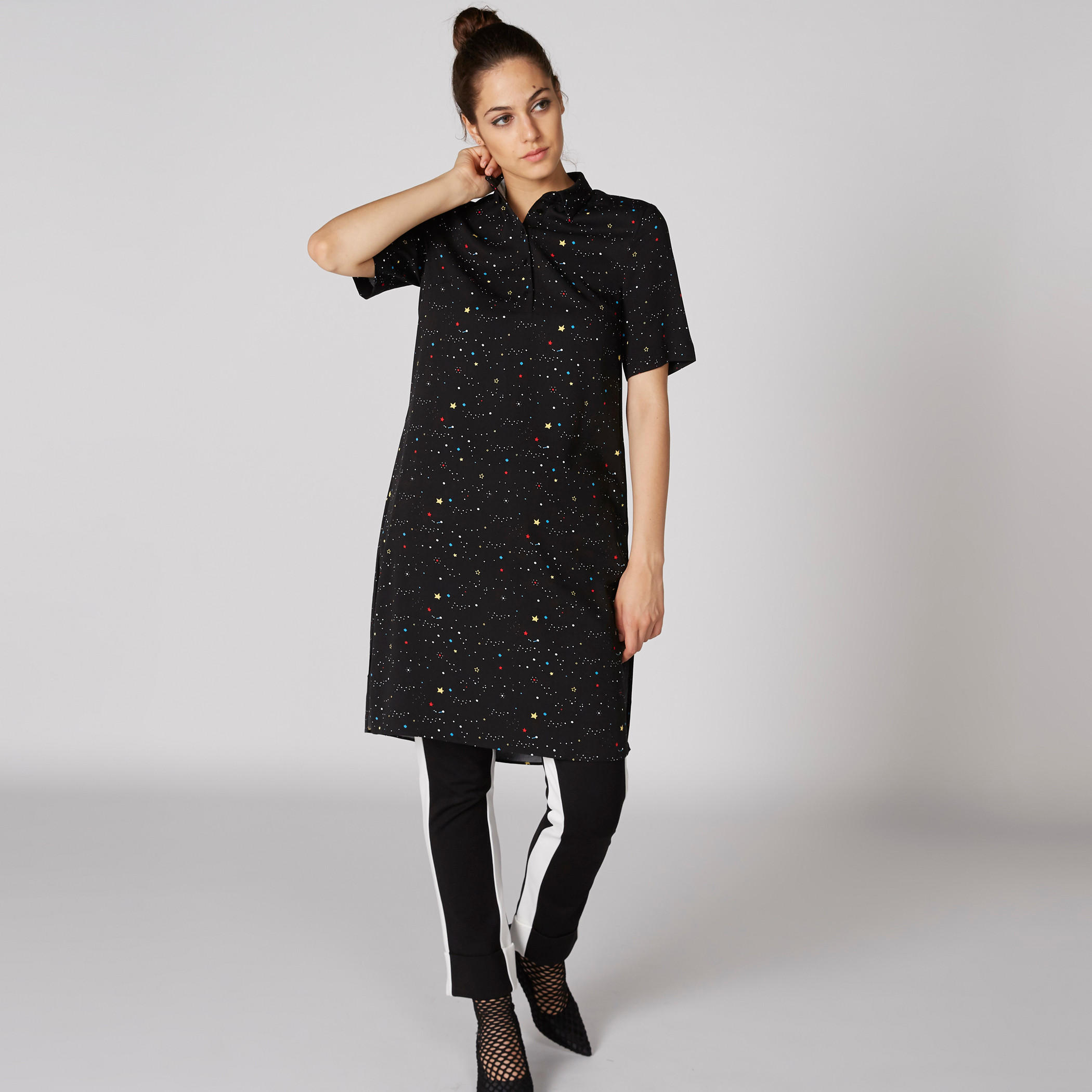 تونيك بطبعات وياقة عريضة وأكمام قصيرة-women-clothing-shirtsandblouses-blouses-image-1