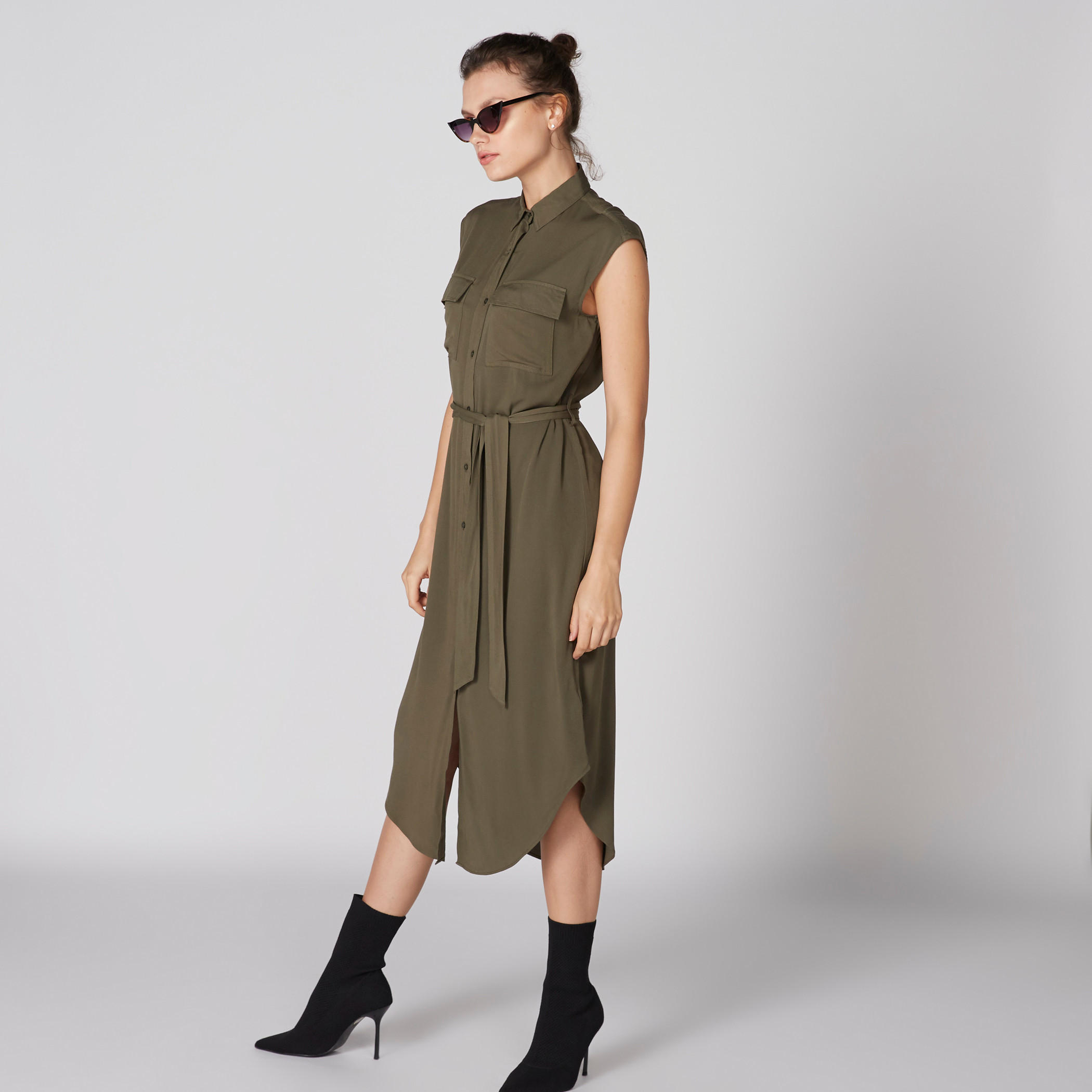 فستان ميدي بلا أكمام بجيوب ورباط-women-clothing-dresses-image-1
