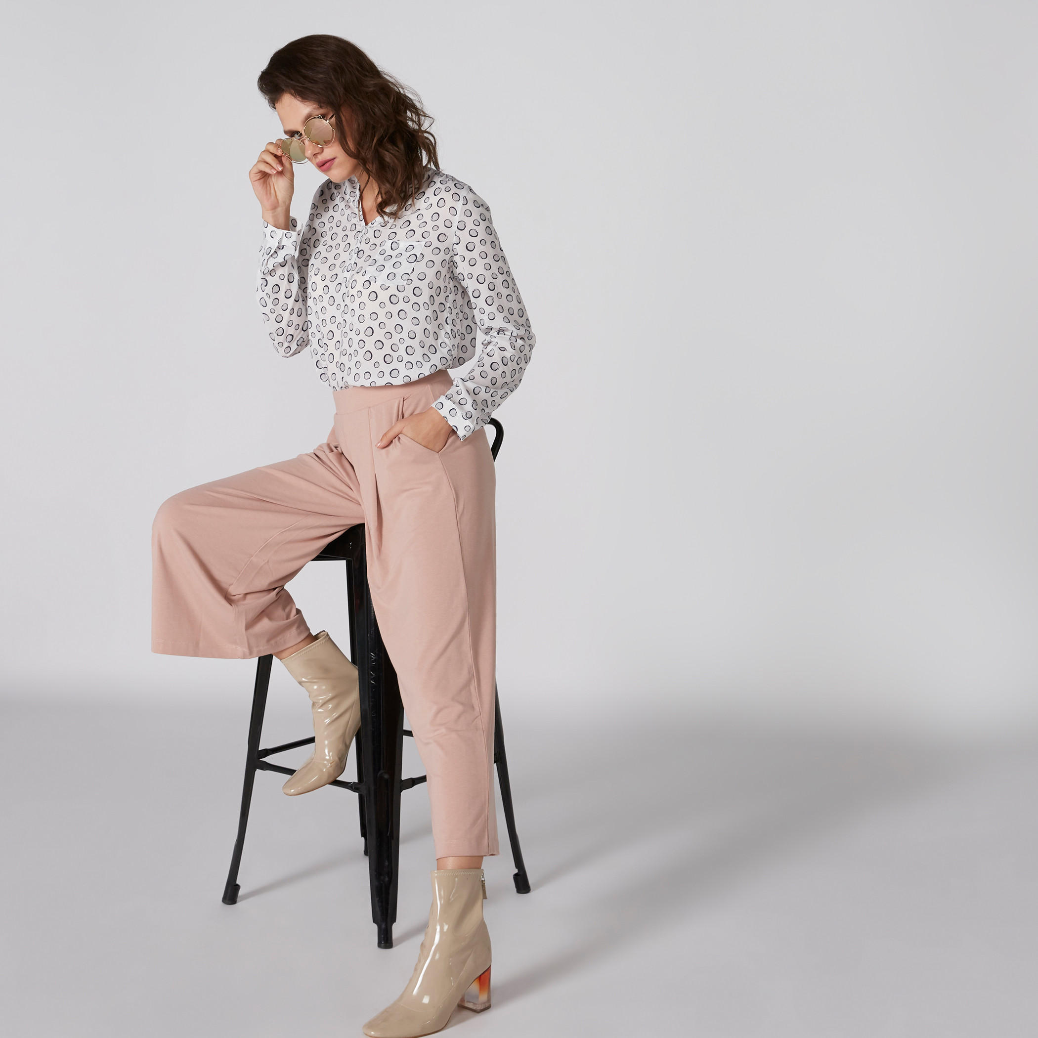Pocket Detail Culottes with Elasticised Waistband-women-clothing-bottoms-trousers-image-1