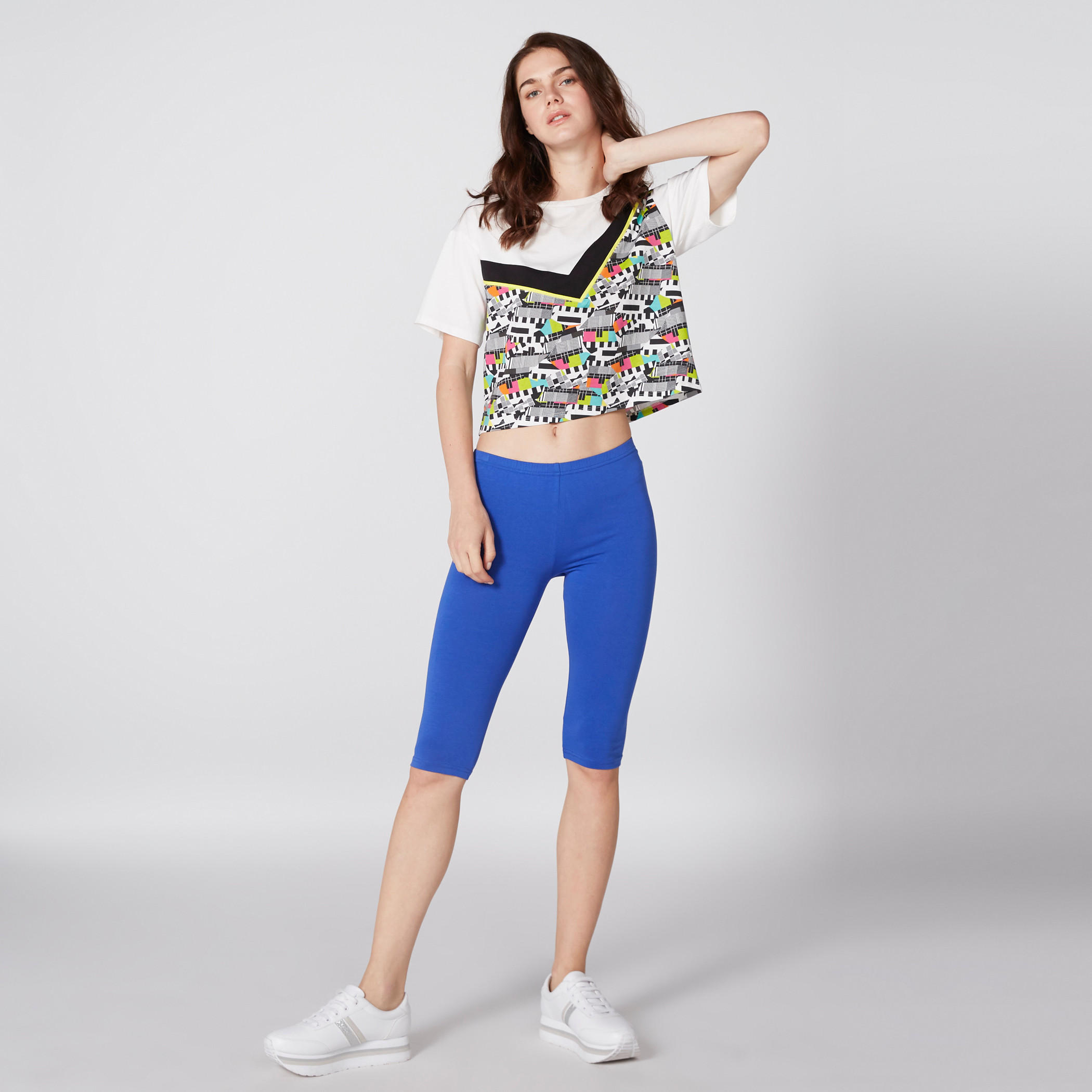 بنطال ليقنز محبوك بطول 3/4 وخصر مطاطي-women-clothing-bottoms-leggings-image-2