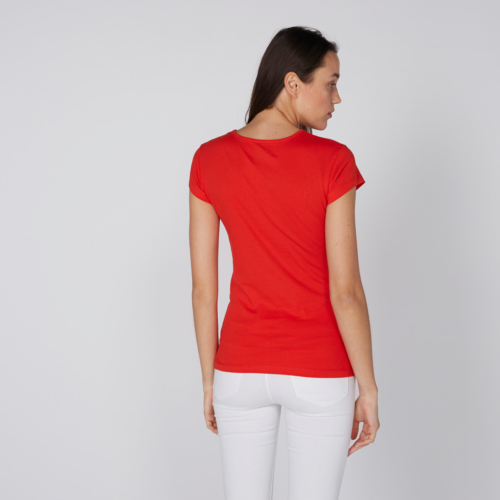 تيشيرت بياقة مستديرة وأكمام كاب وطبعات-women-clothing-tshirts-image-2