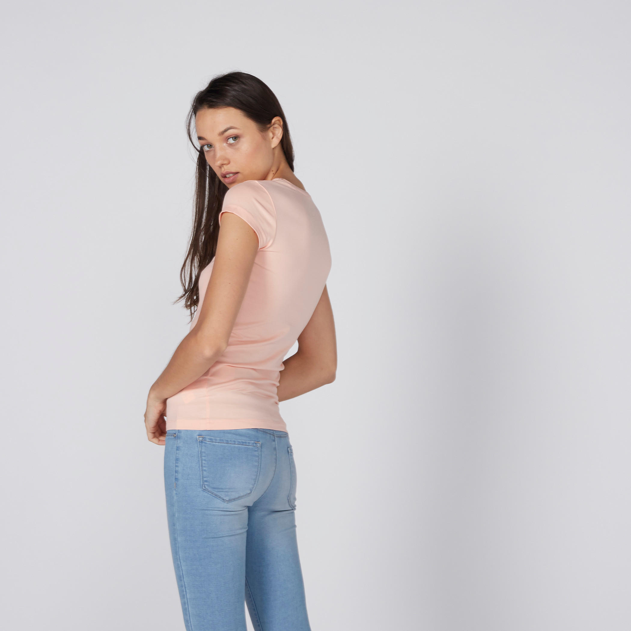 Crew Neck T-Shirt with Cap Sleeves-women-clothing-tshirts-image-3
