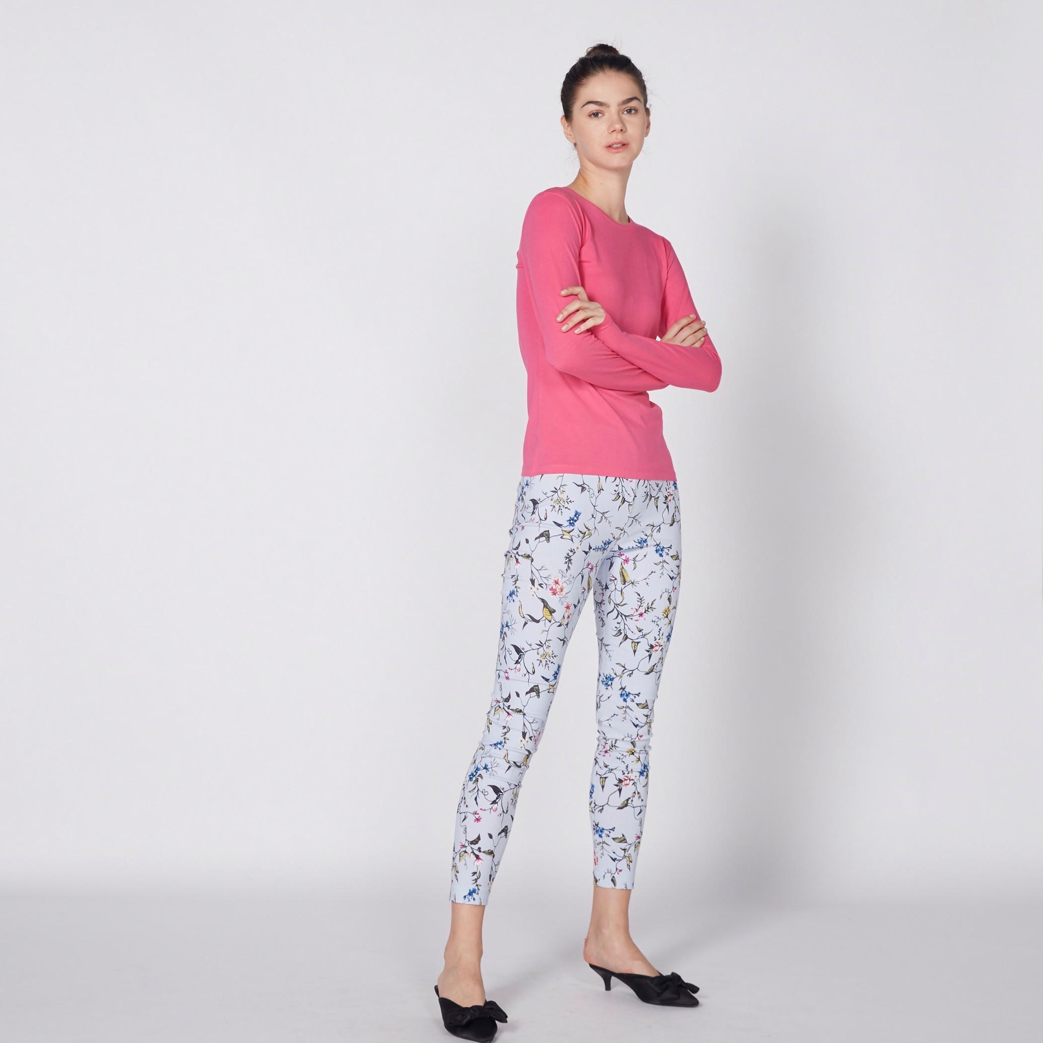 تيشيرت بياقة مستديرة وأكمام طويلة-women-clothing-tshirts-image-2