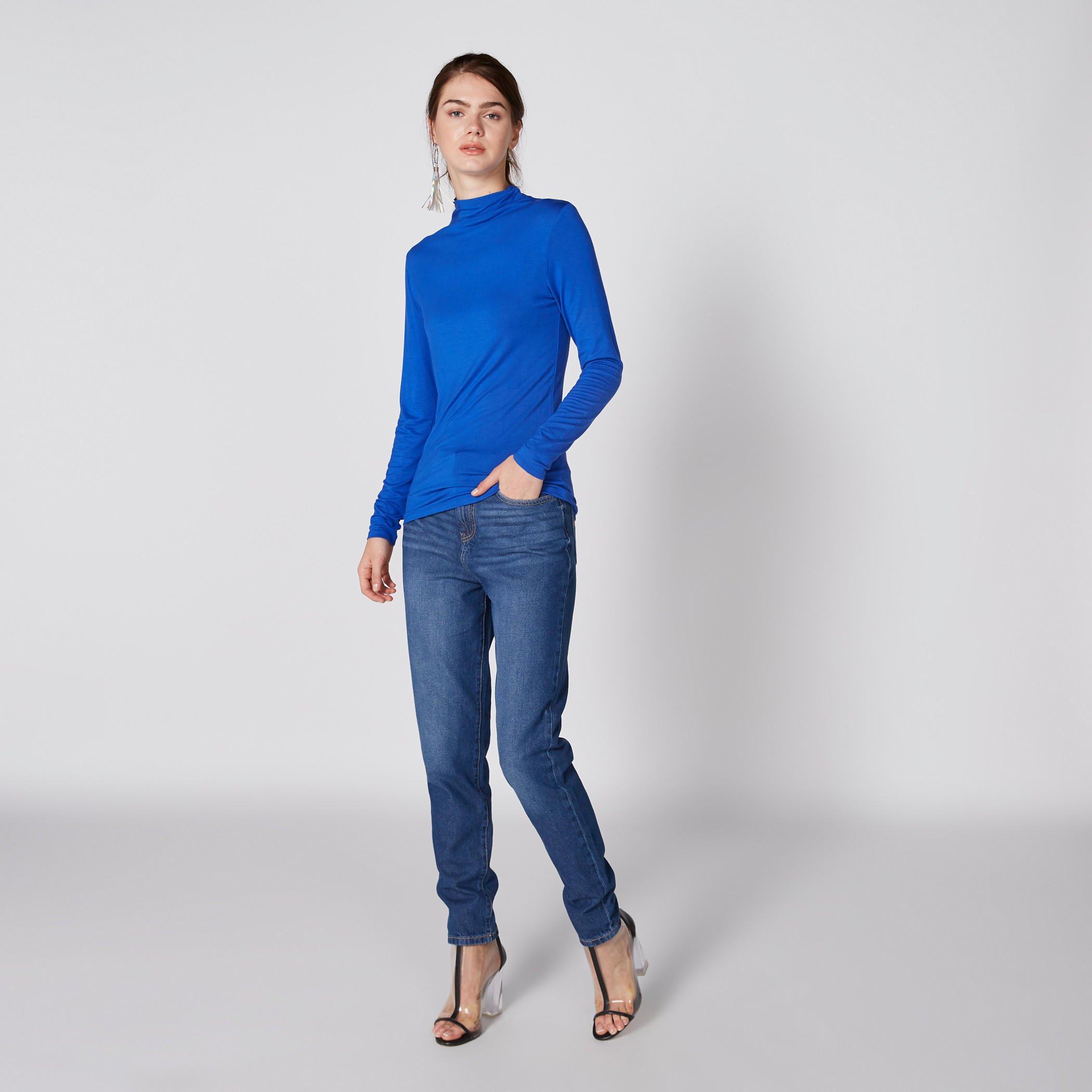 Turtle Neck T-Shirt with Long Sleeves-women-clothing-tshirts-image-1