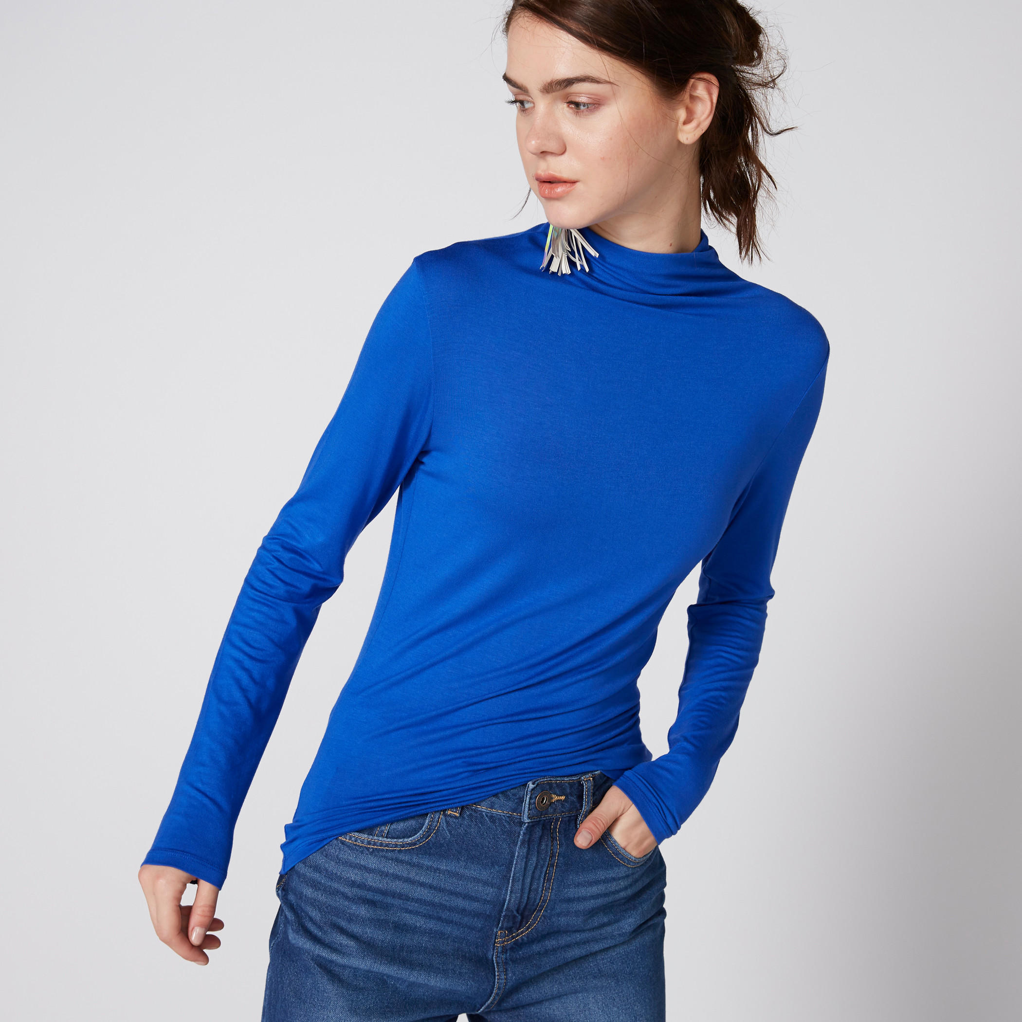 Turtle Neck T-Shirt with Long Sleeves-women-clothing-tshirts-image-3