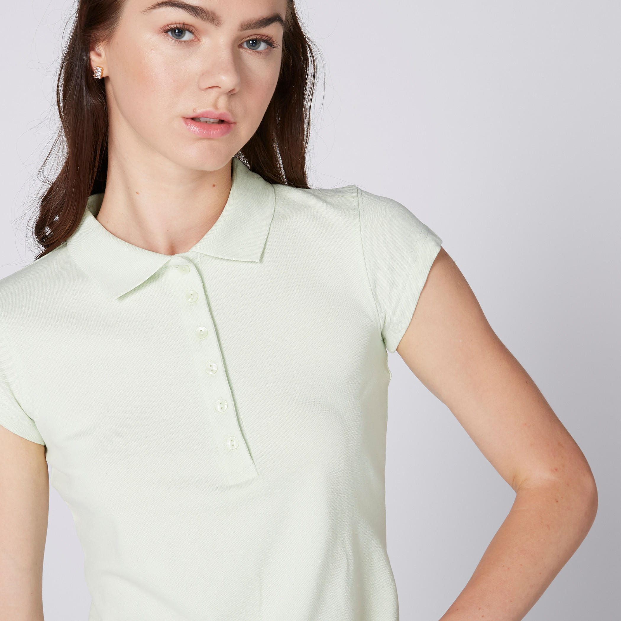 Polo Neck T-Shirt with Cap Sleeves-women-clothing-tshirts-image-4