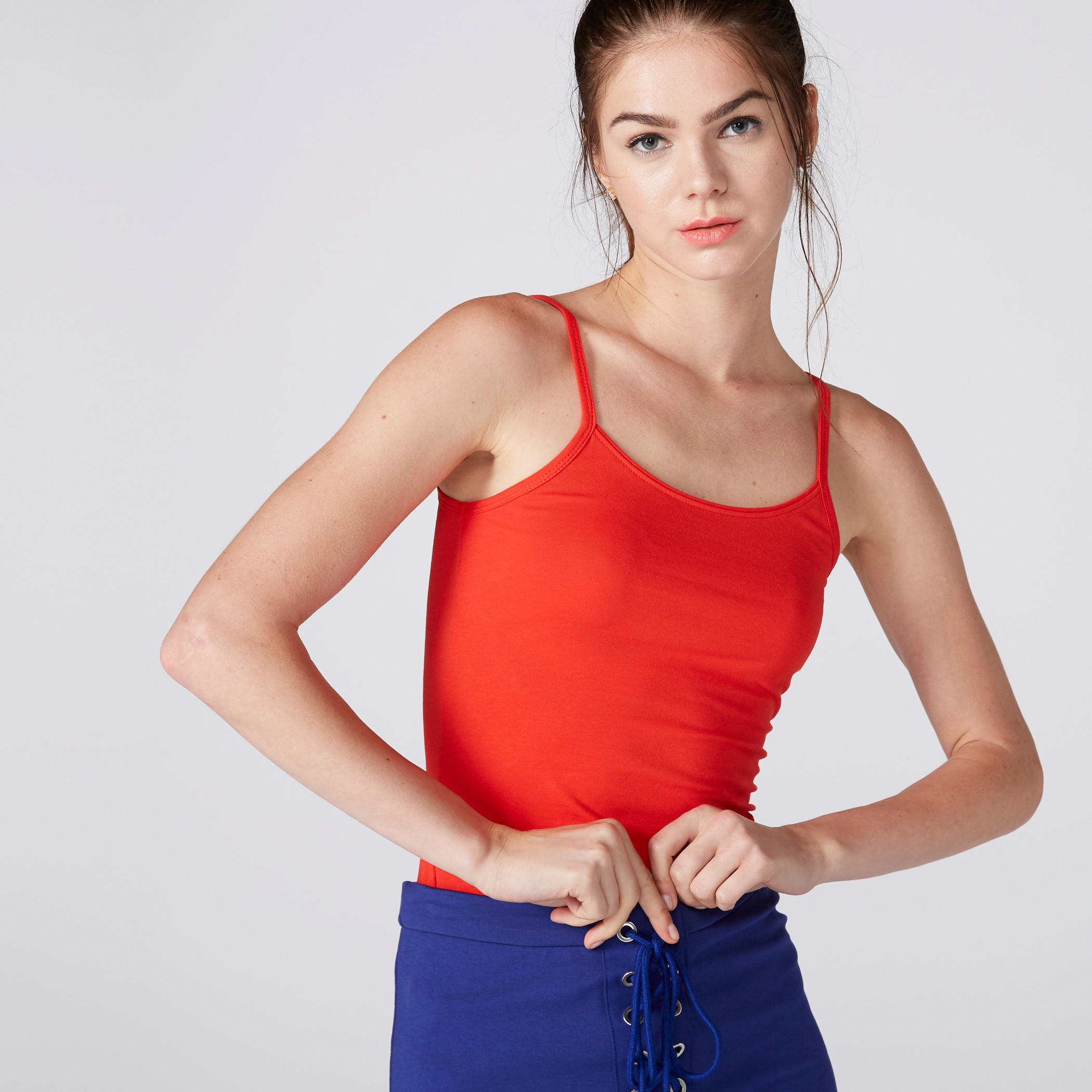 Scoop Neck Camisole with Spaghetti Straps-women-clothing-tshirts-image-2