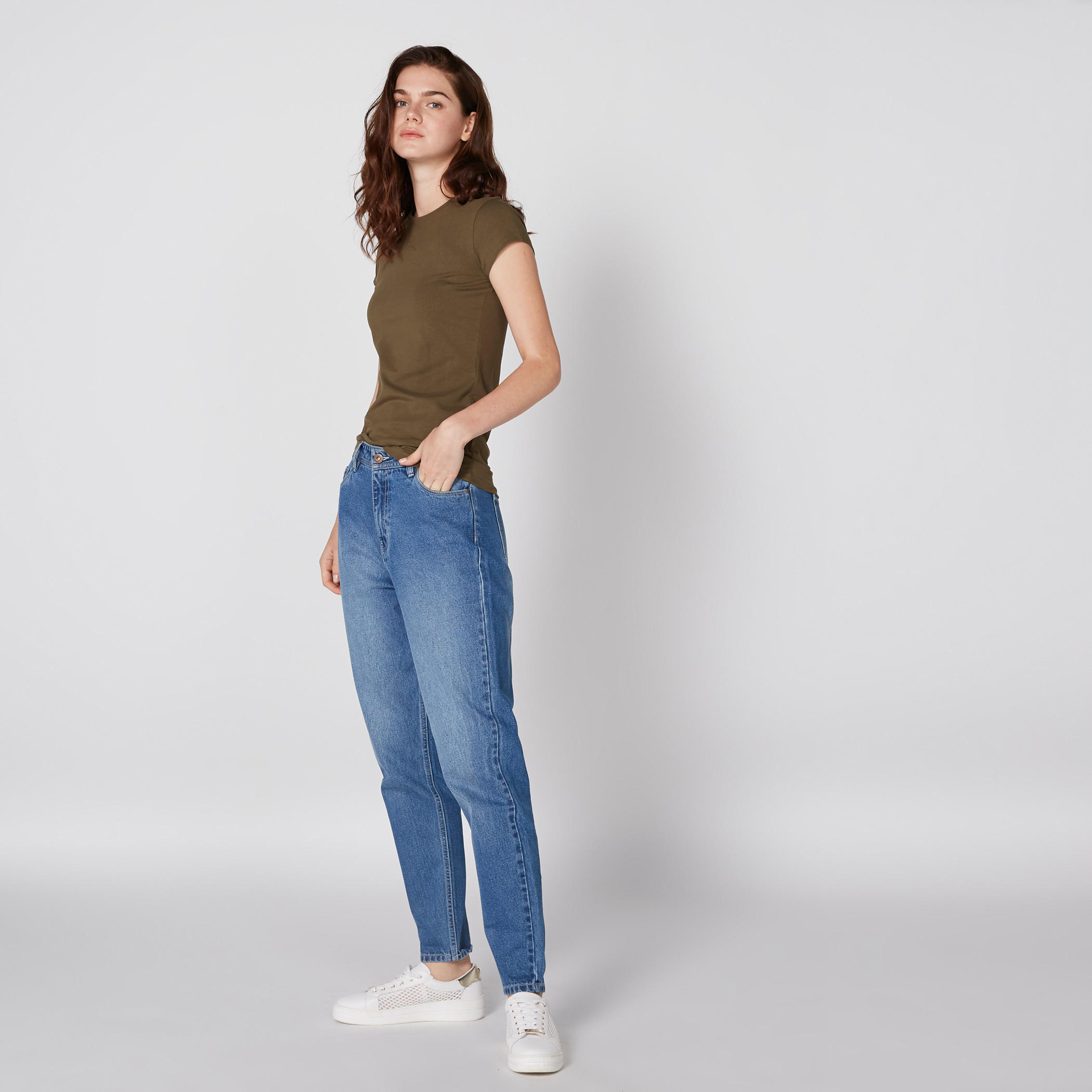 Round Neck T-Shirt with Cap Sleeves-women-clothing-tshirts-image-1