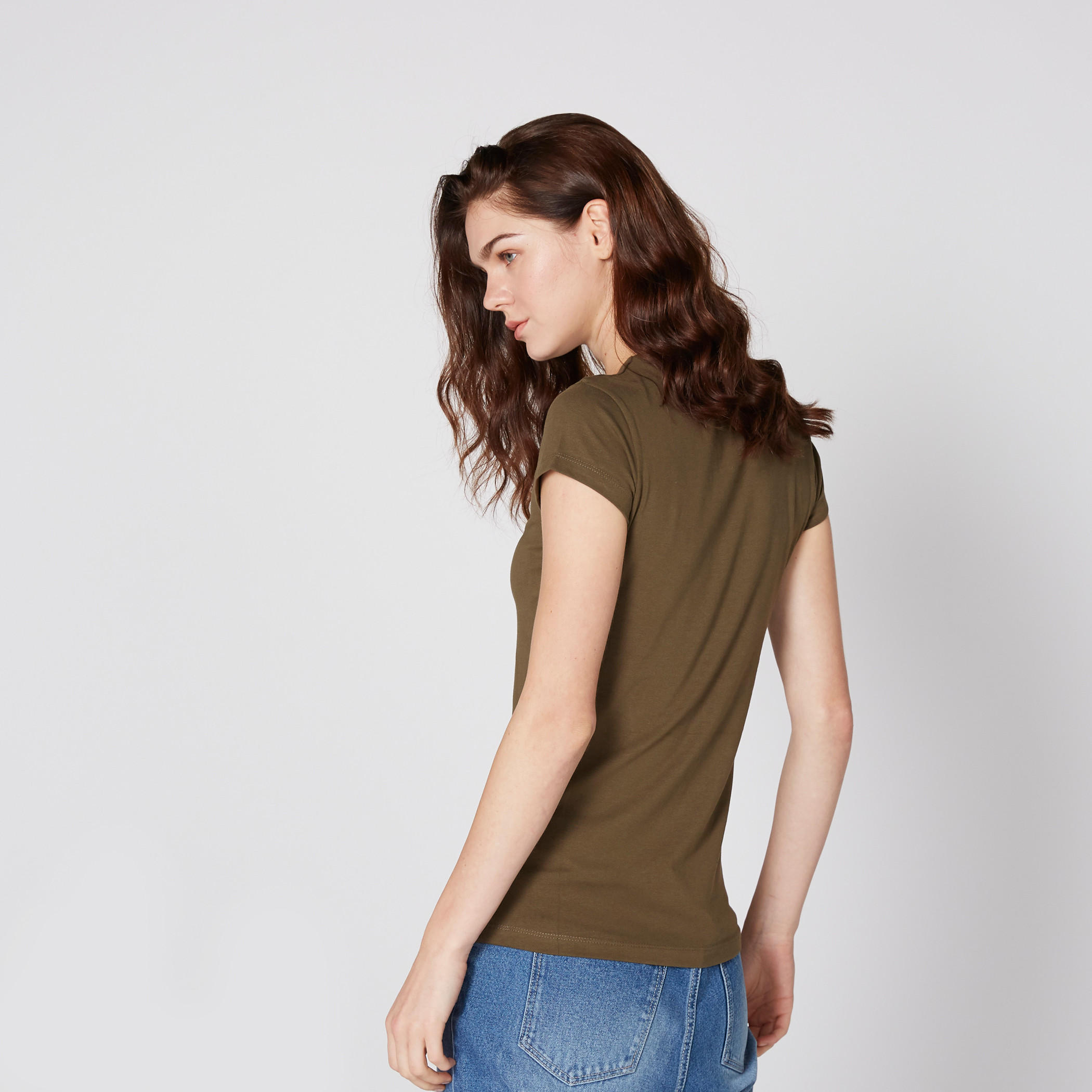 Round Neck T-Shirt with Cap Sleeves-women-clothing-tshirts-image-3