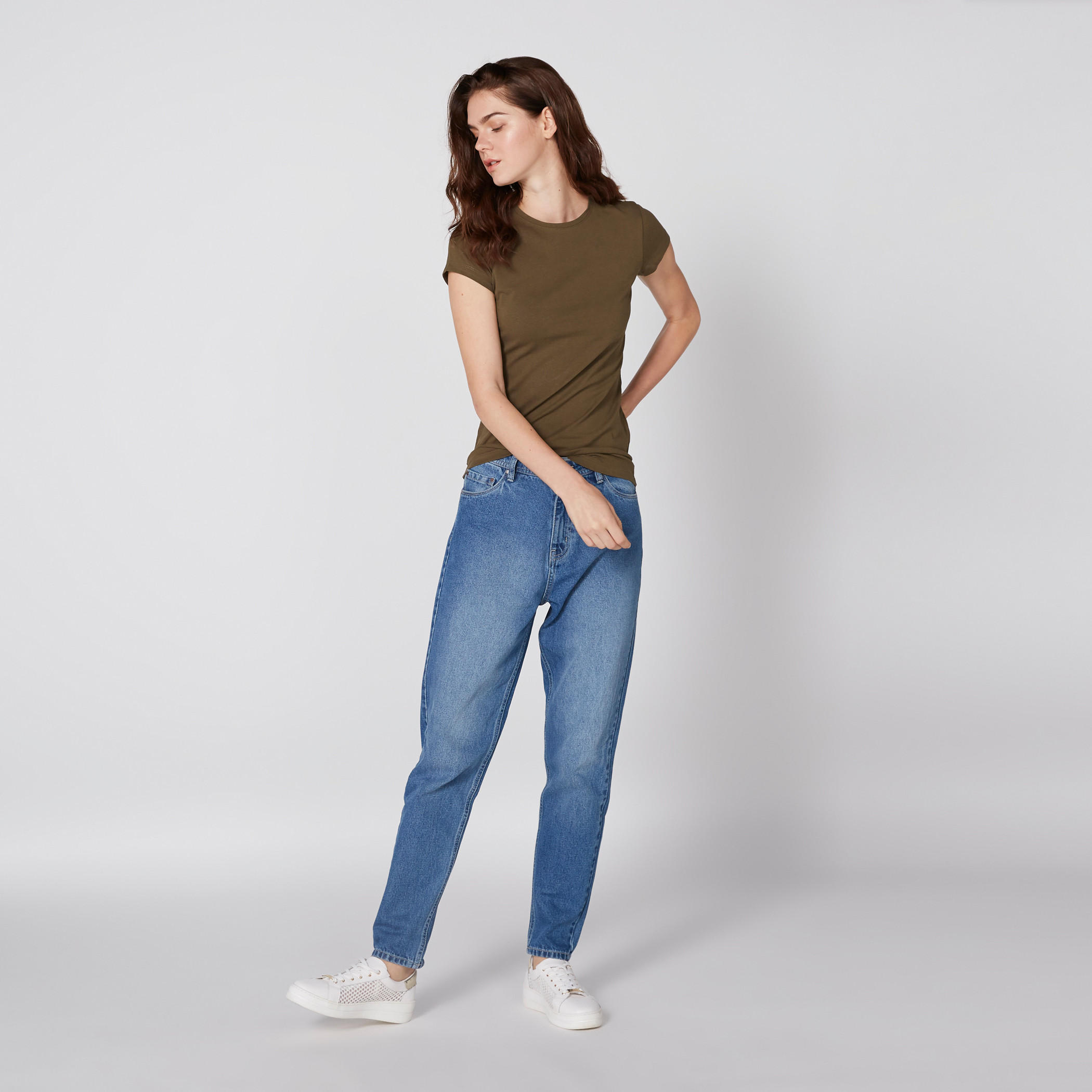 Round Neck T-Shirt with Cap Sleeves-women-clothing-tshirts-image-4