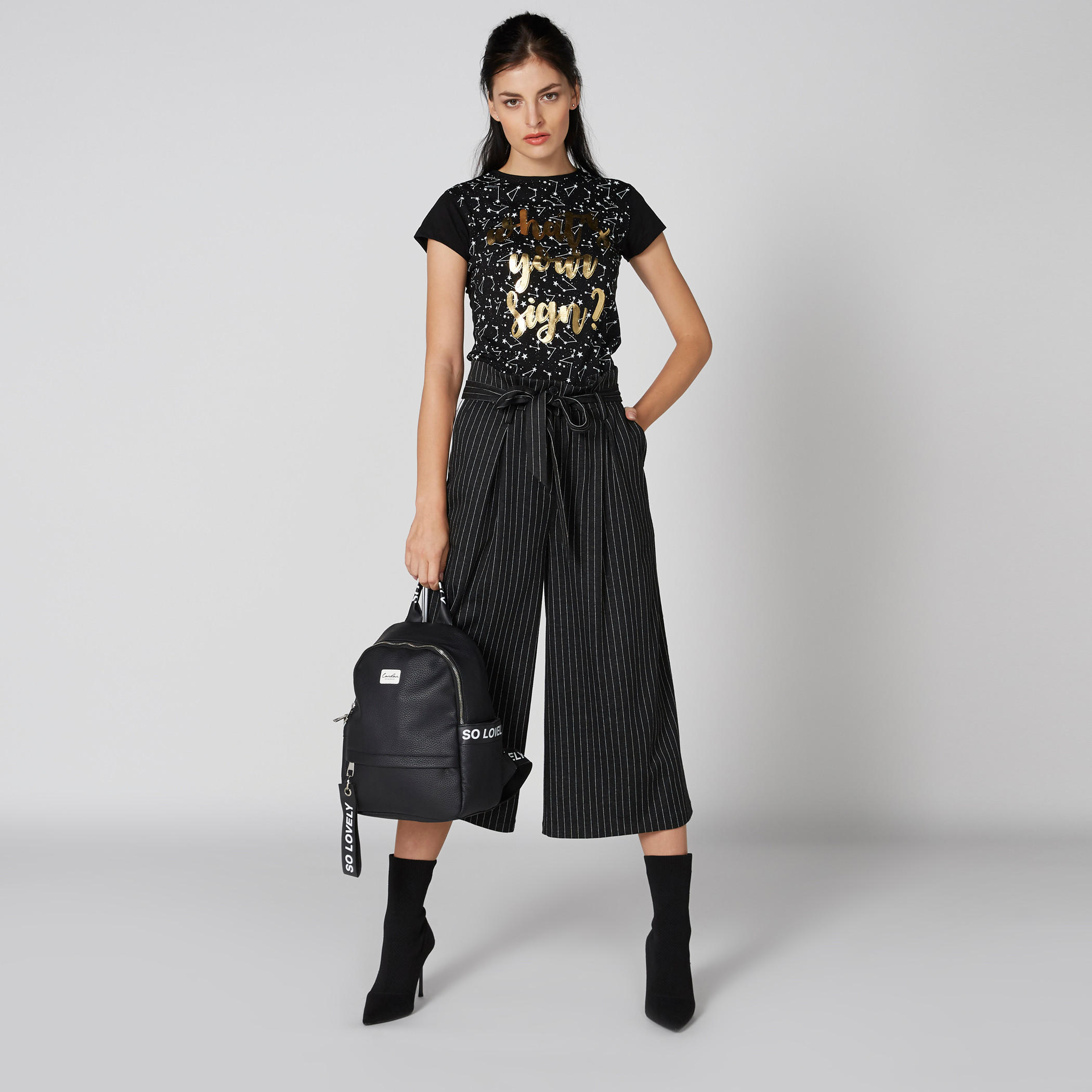 Printed T-Shirt with Round Neck and Cap Sleeves-women-clothing-tshirts-image-1