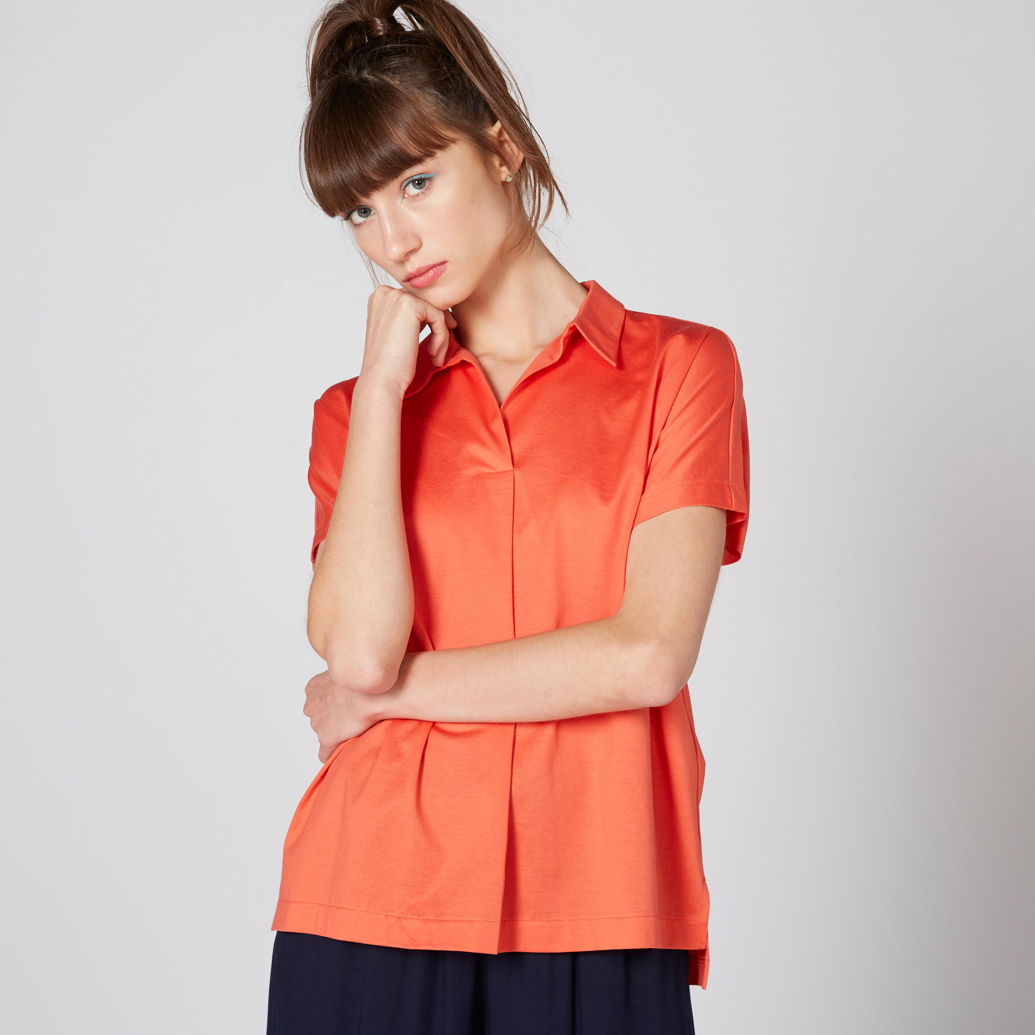 بلوزة بياقة عادية وأكمام قصيرة-women-clothing-shirtsandblouses-blouses-image-9