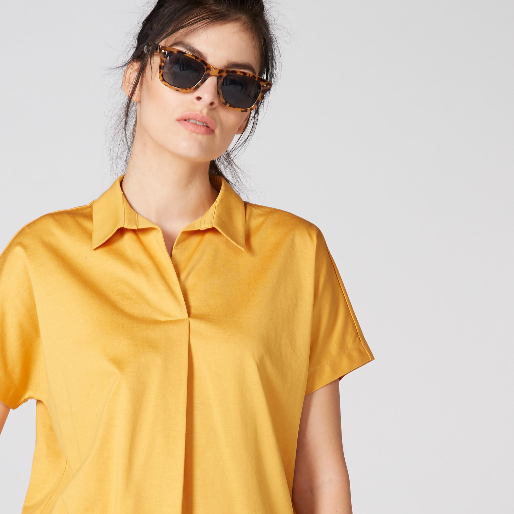 بلوزة بياقة عادية وأكمام قصيرة-women-clothing-shirtsandblouses-blouses-image-8