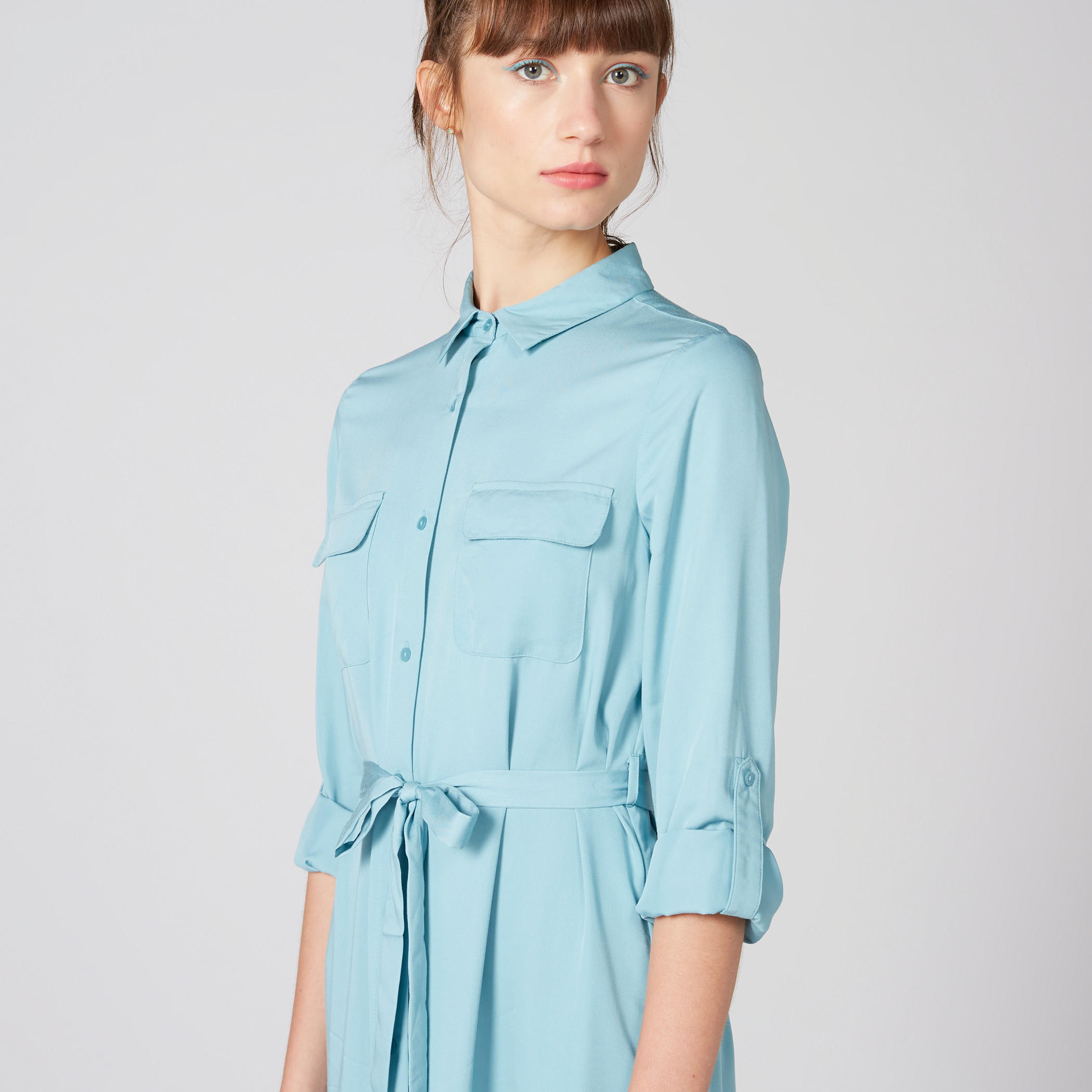 فستان قميص متوسط الطول بأكمام طويلة وأزرار-women-clothing-dresses-image-4