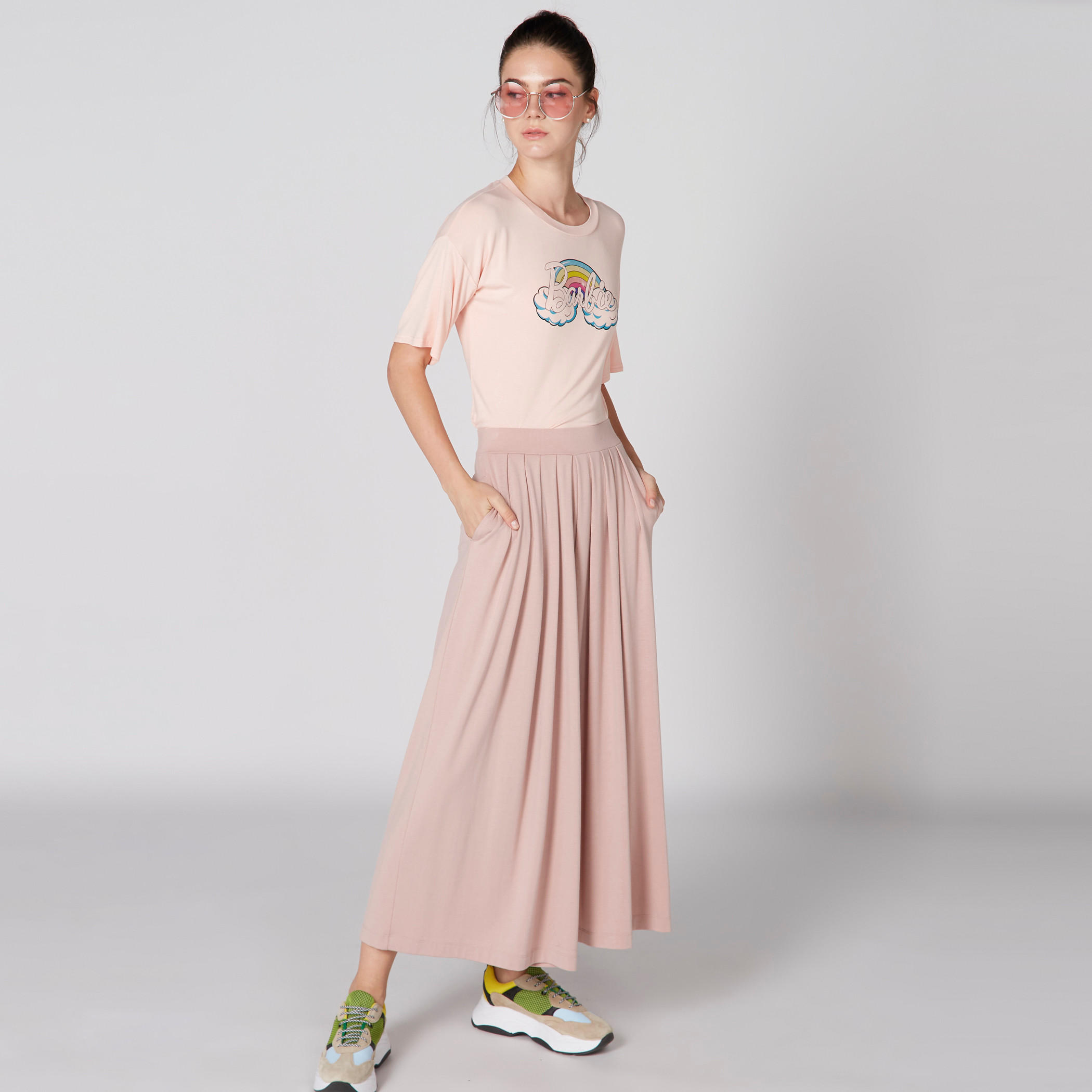 بنطال بالازو كشكش بخصر مطّاطي وجيوب-women-clothing-bottoms-trousers-image-1