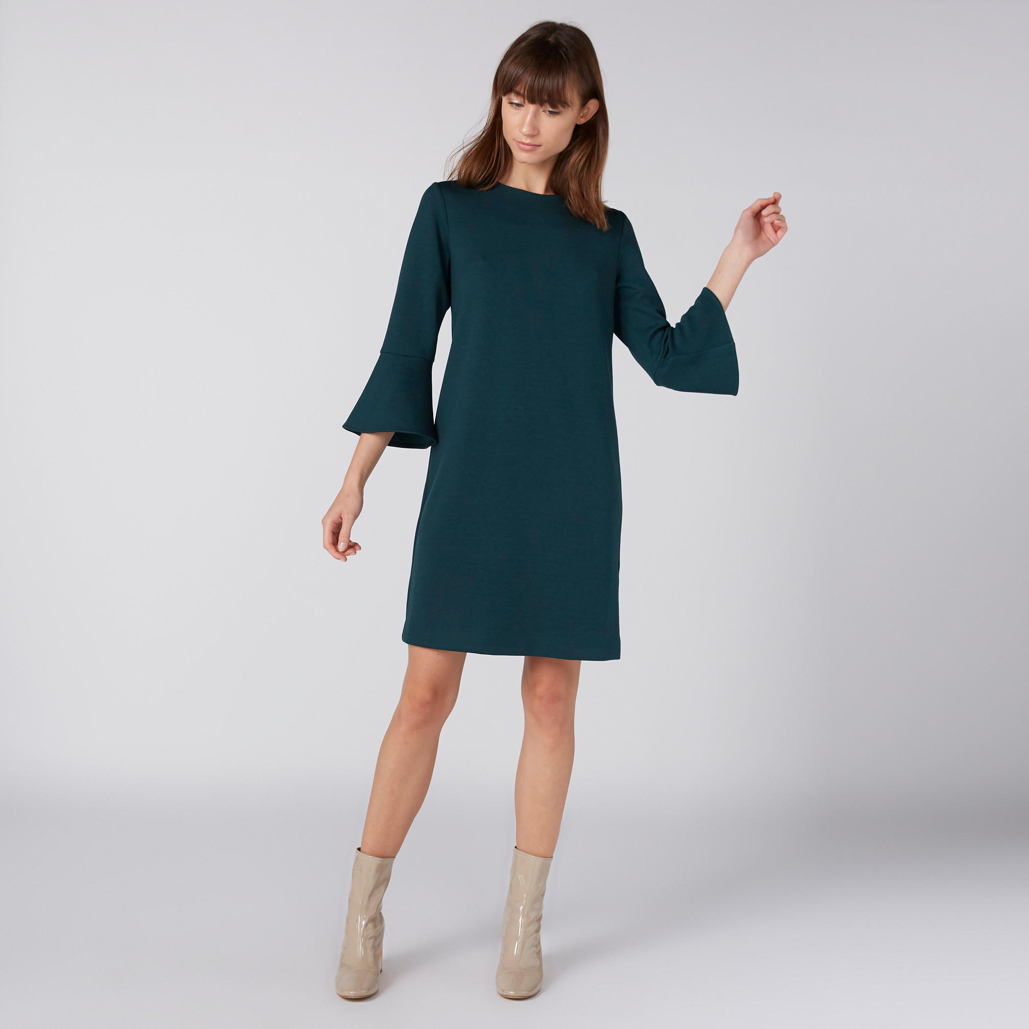 Flared Sleeves Mini Shift Dress-women-clothing-dresses-image-1
