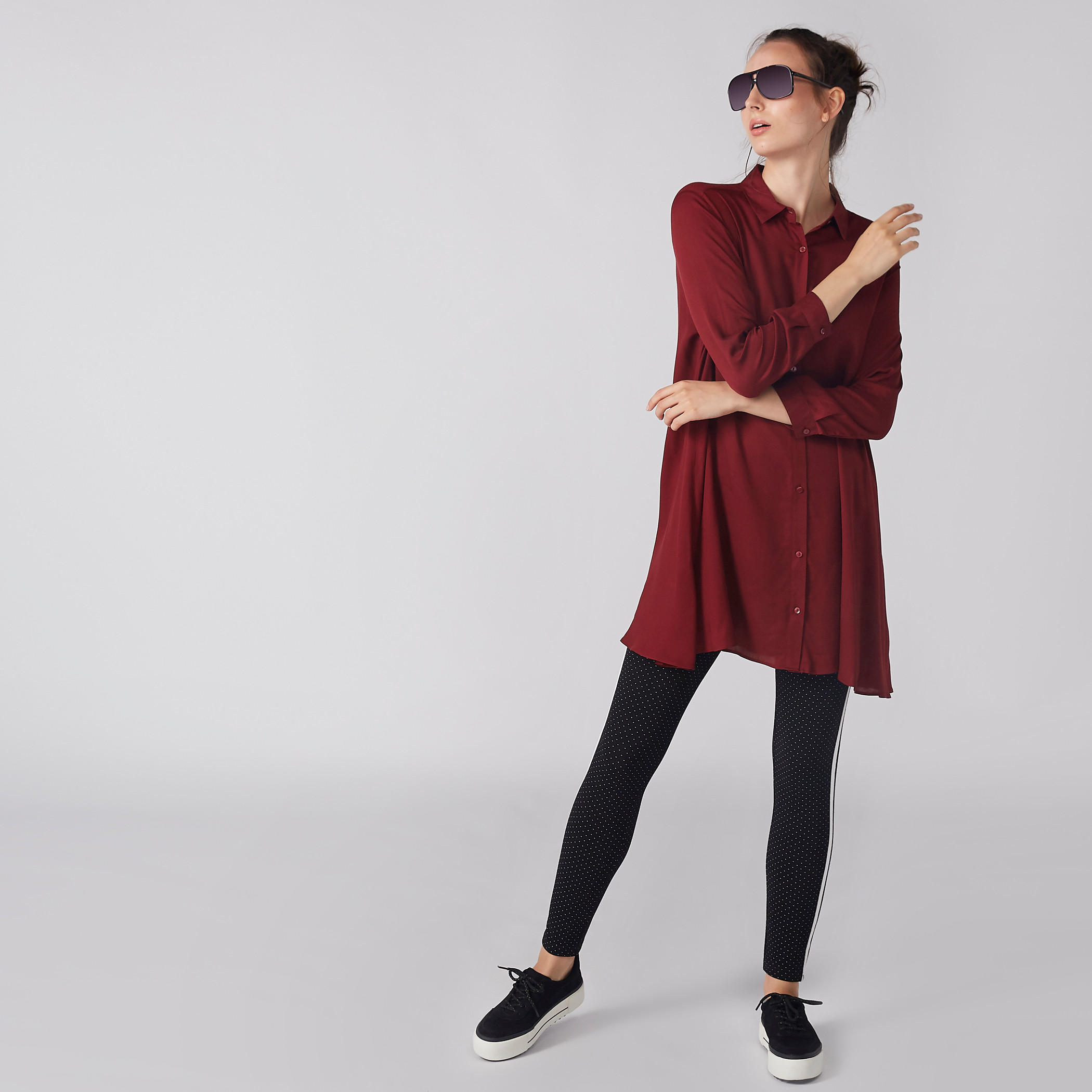 قميص طويل بأكمام 3/4 وأزرار-women-clothing-shirtsandblouses-shirts-image-1