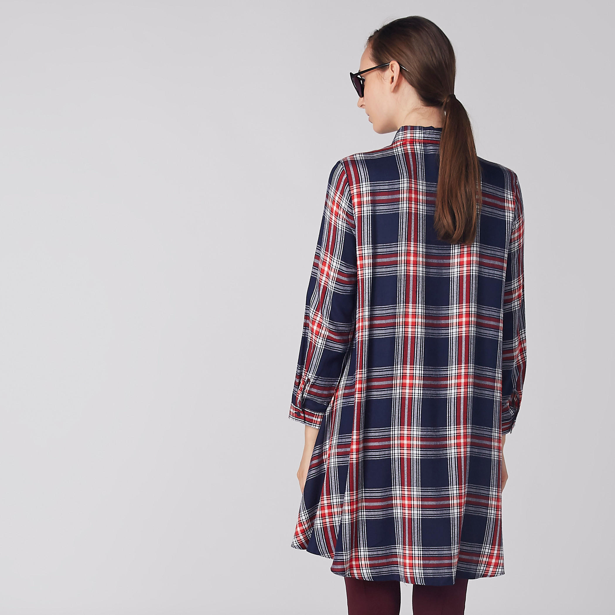 Chequered Longline Shirt with Long Sleeves and Complete Placket-women-clothing-shirtsandblouses-shirts-image-3