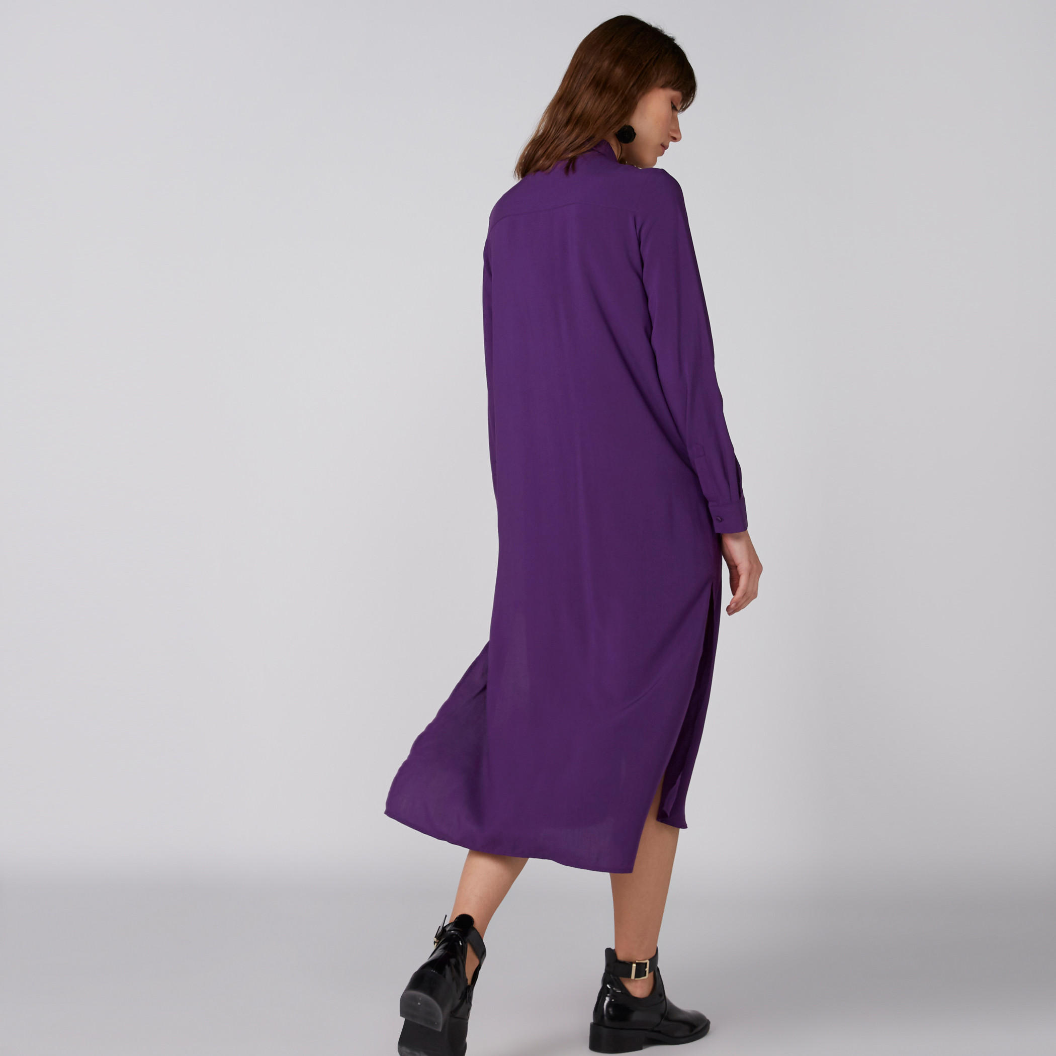فستان قميص بأكمام طويلة وأزرار-women-clothing-dresses-image-2