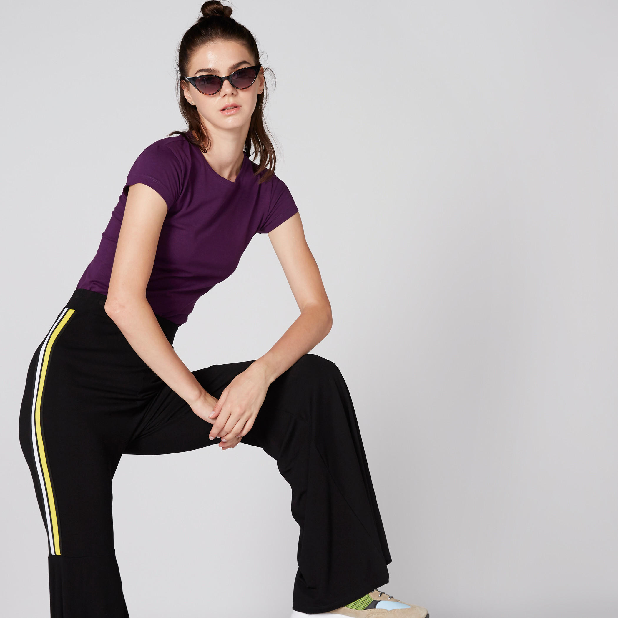Crew Neck T-Shirt with Cap Sleeves-women-clothing-tshirts-image-9