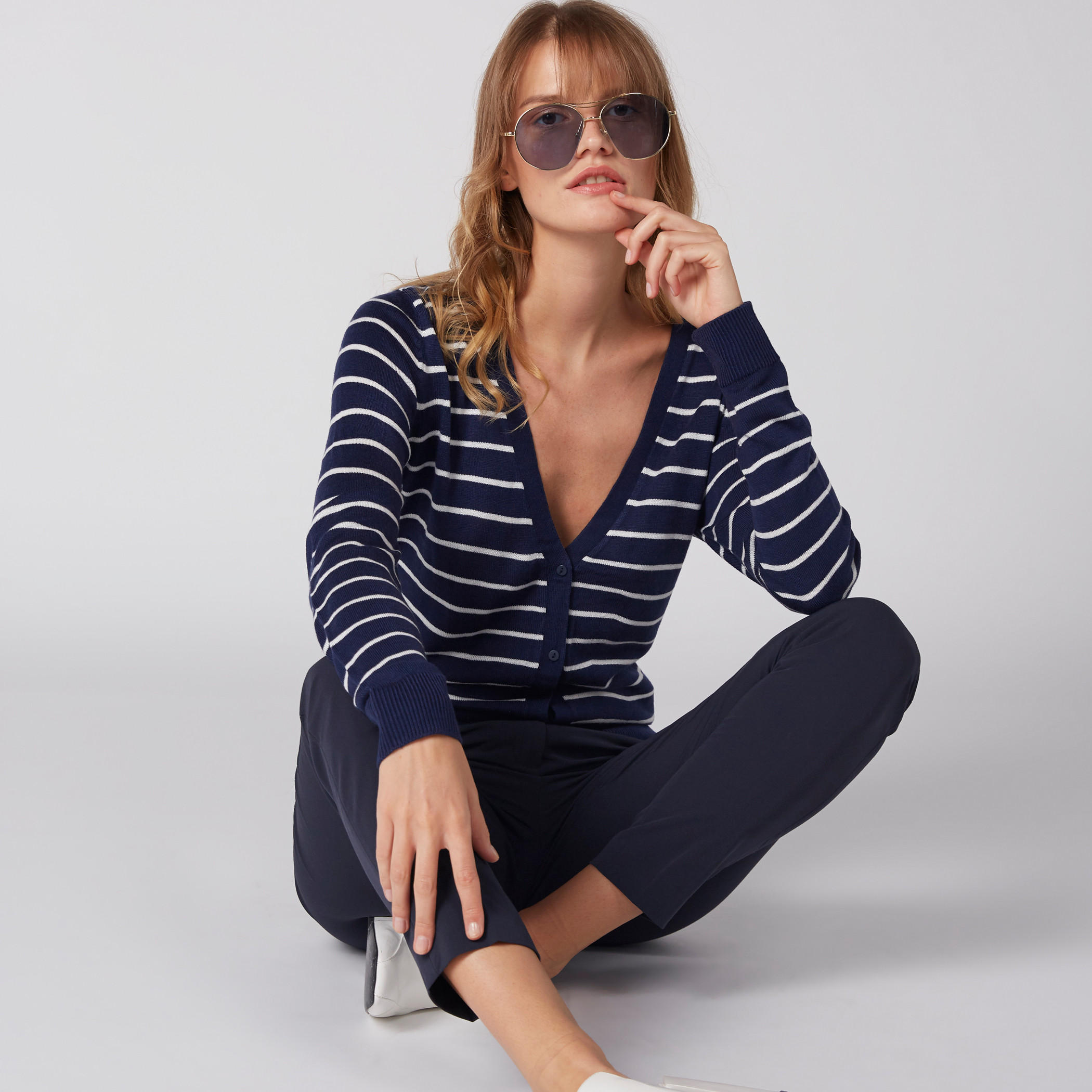سترة كارديجن مقلمة بأكمام طويلة وحواف مضلّعة-women-clothing-cardigansandjumpers-jumpers-image-5