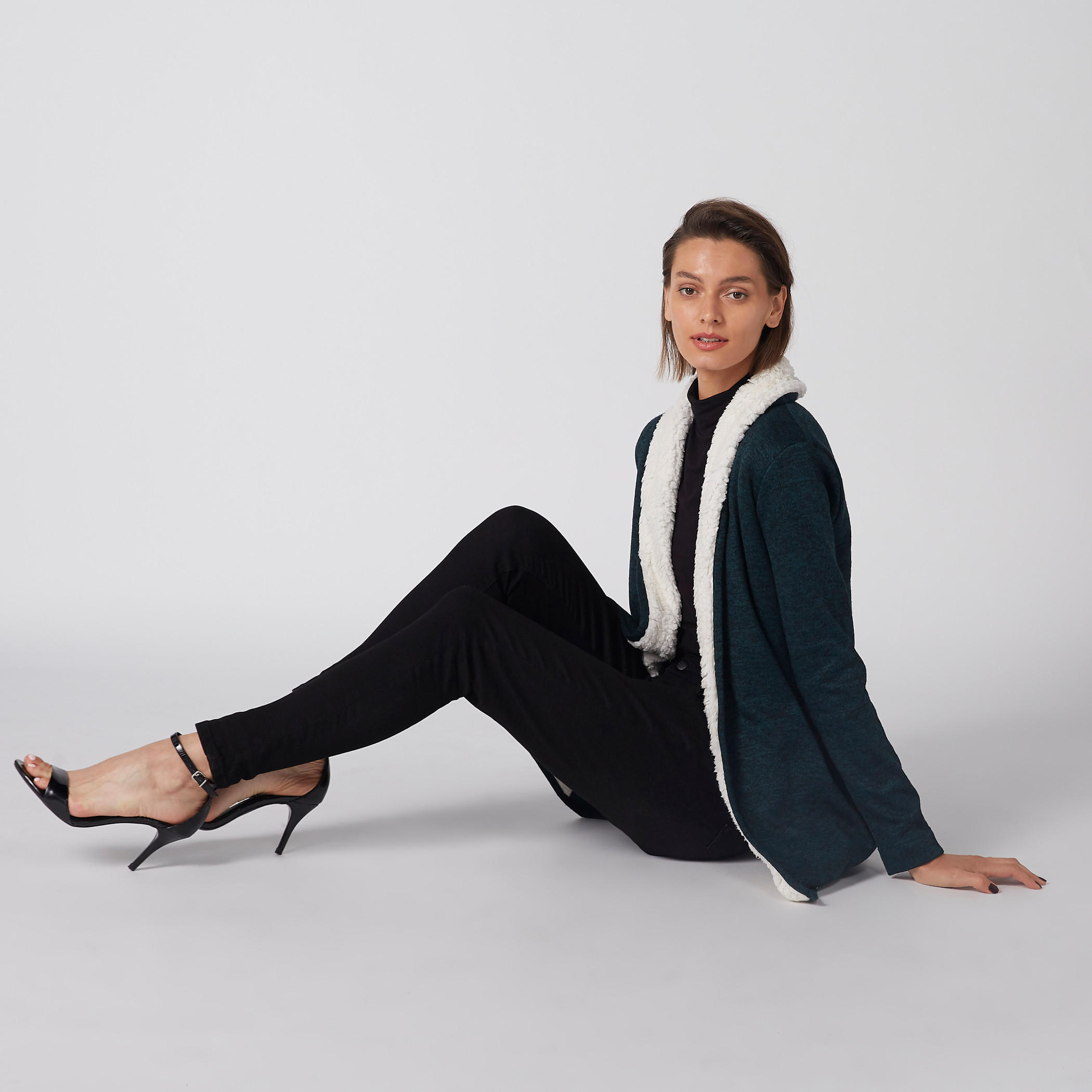 Textured Cardigan with Long Sleeves and Pocket Detail-women-winterwear-cardigansandjumpers-cardigans-image-12