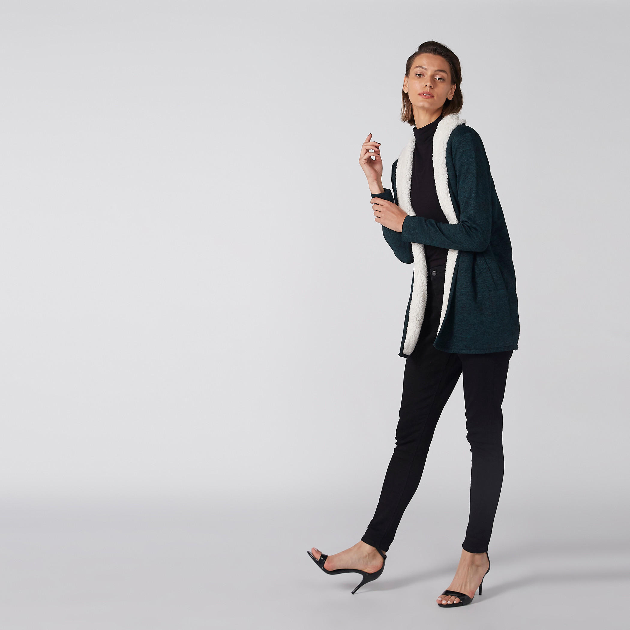 Textured Cardigan with Long Sleeves and Pocket Detail-women-winterwear-cardigansandjumpers-cardigans-image-13