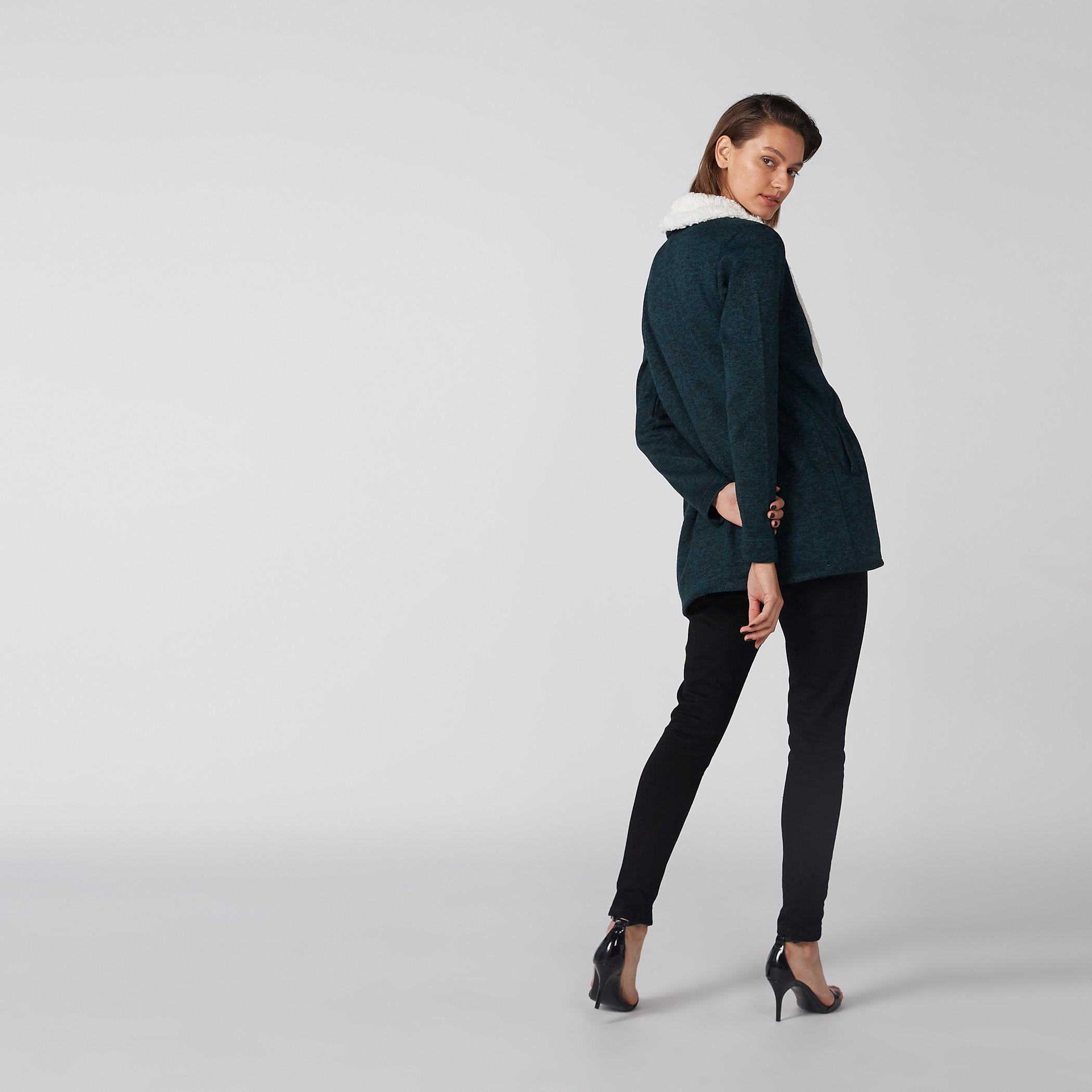 Textured Cardigan with Long Sleeves and Pocket Detail-women-winterwear-cardigansandjumpers-cardigans-image-14