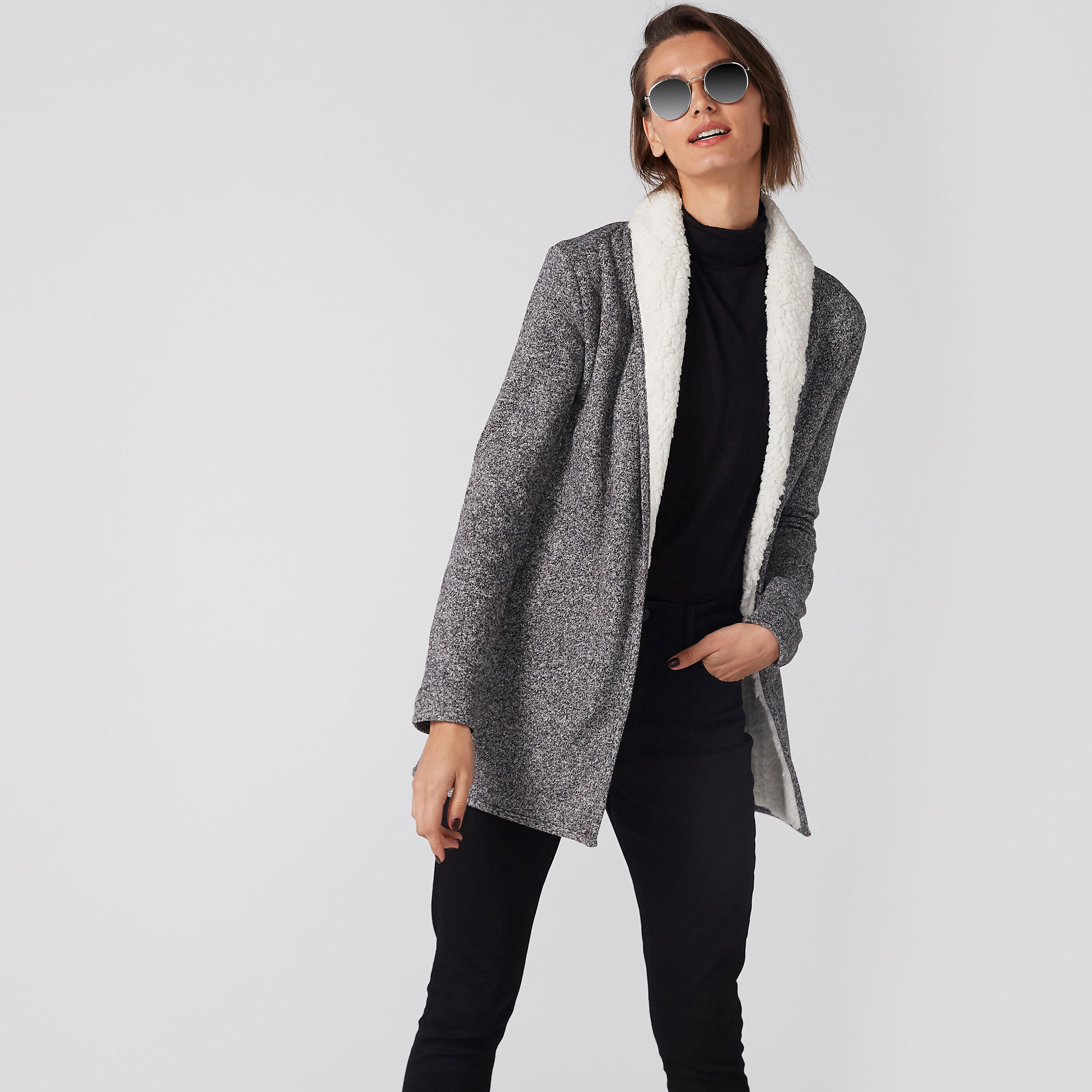 Textured Cardigan with Long Sleeves and Pocket Detail-women-winterwear-cardigansandjumpers-cardigans-image-5