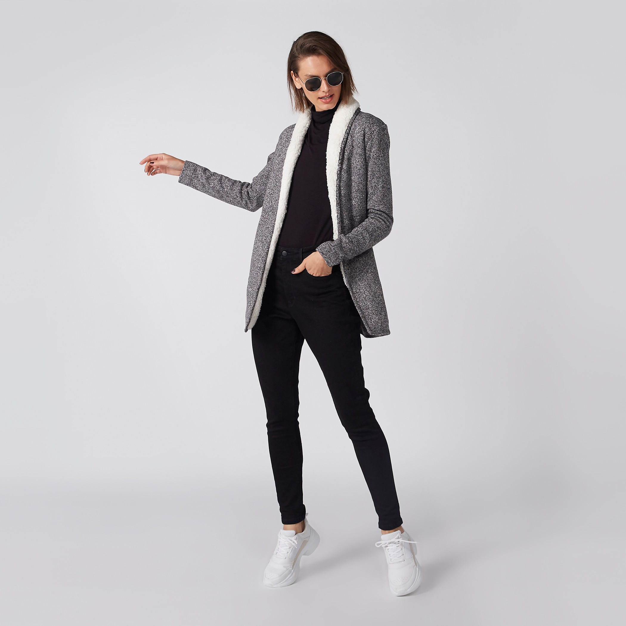 Textured Cardigan with Long Sleeves and Pocket Detail-women-winterwear-cardigansandjumpers-cardigans-image-7