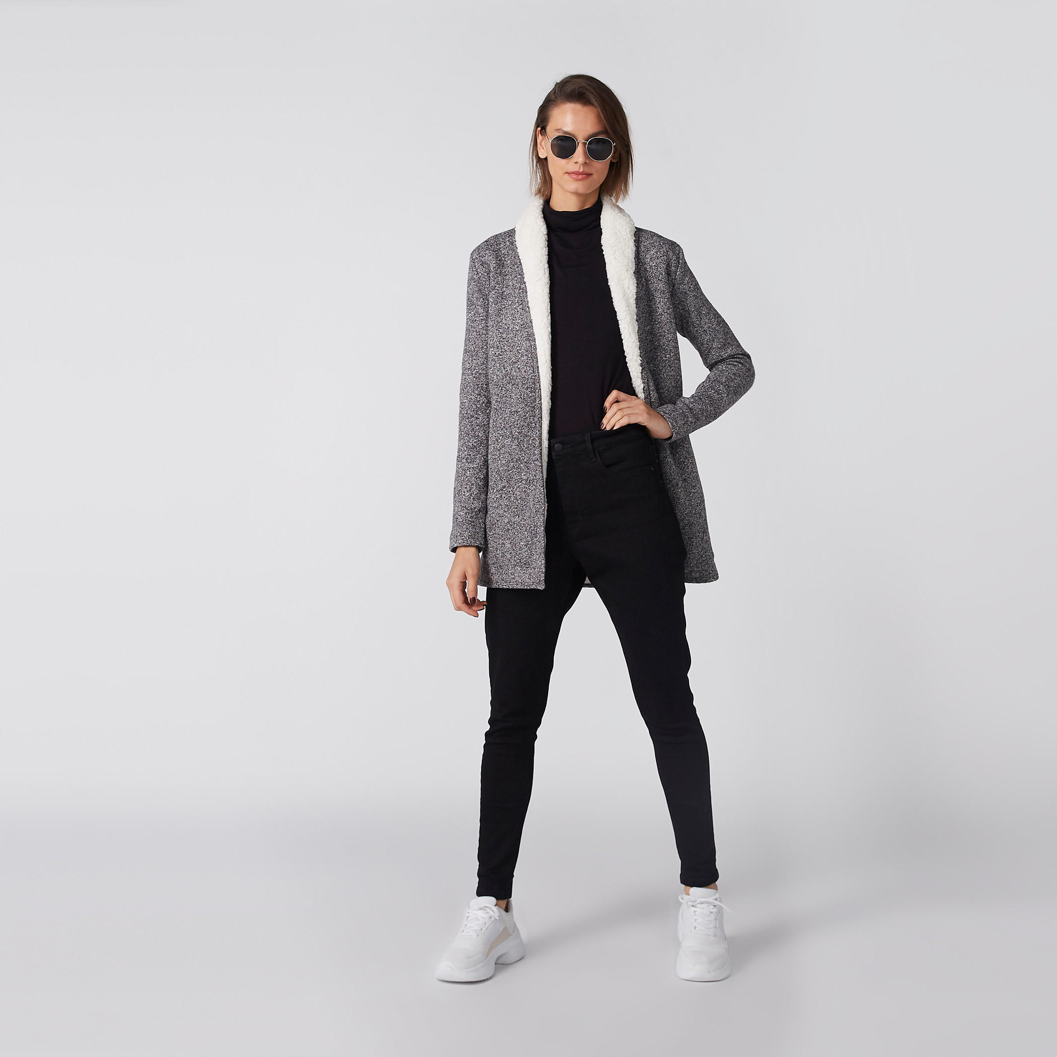 Textured Cardigan with Long Sleeves and Pocket Detail-women-winterwear-cardigansandjumpers-cardigans-image-9