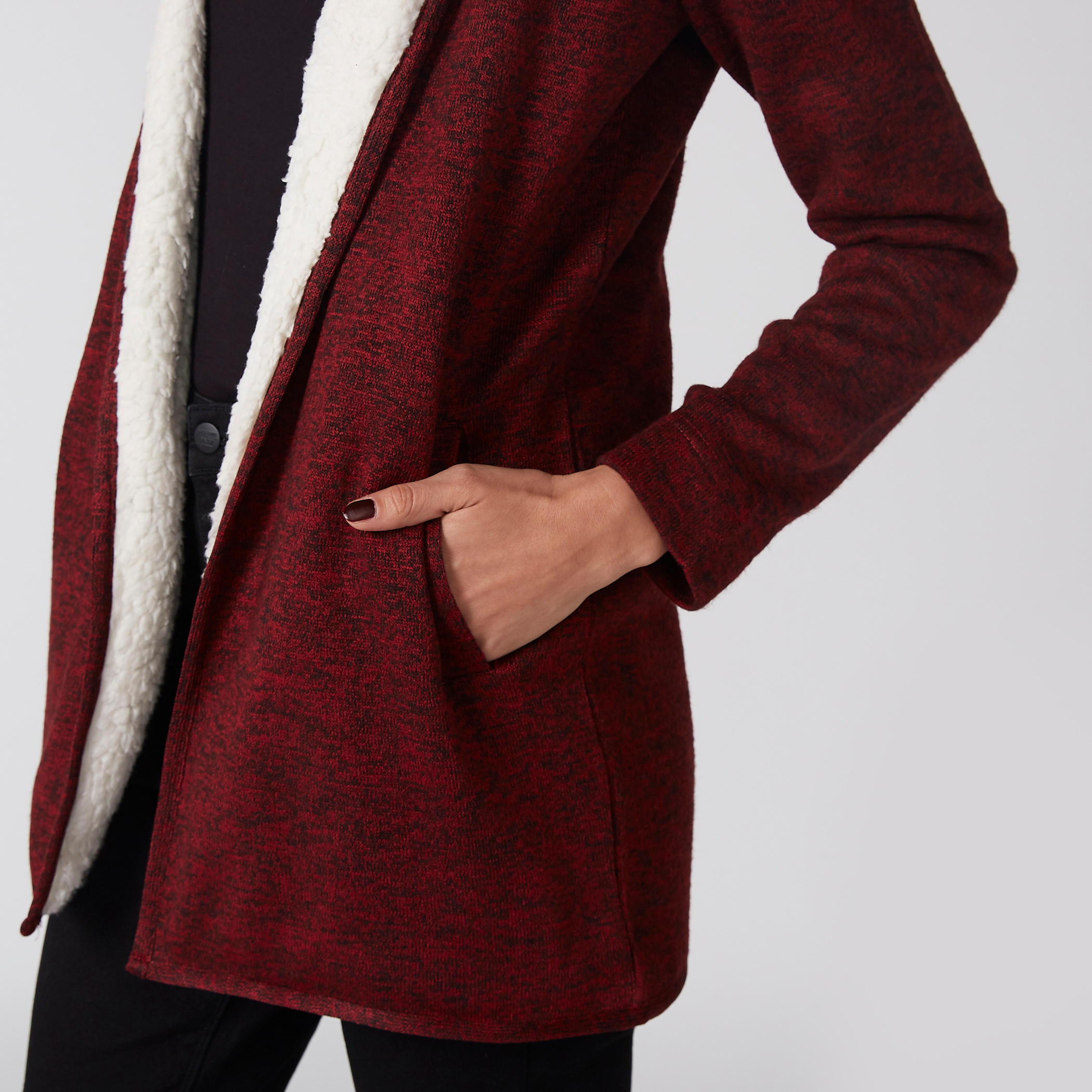 Textured Cardigan with Long Sleeves and Pocket Detail-women-winterwear-cardigansandjumpers-cardigans-image-3