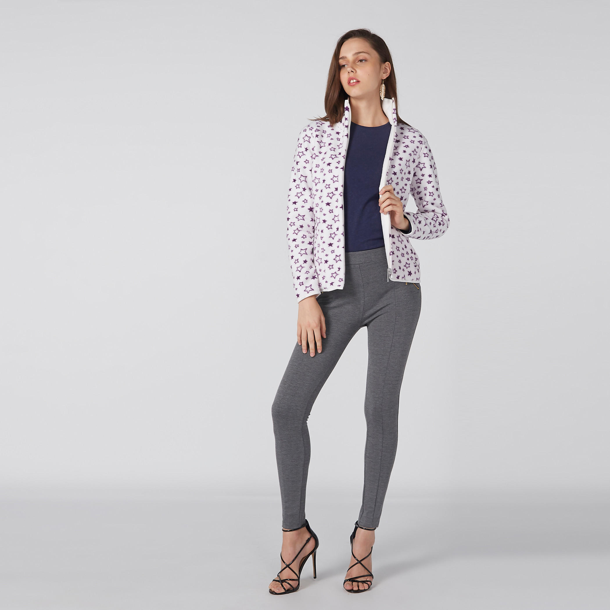 جاكيت بياقة عالية وسحّاب إغلاق وجيوب وطبعات-women-winterwear-coatsandjackets-jackets-image-2