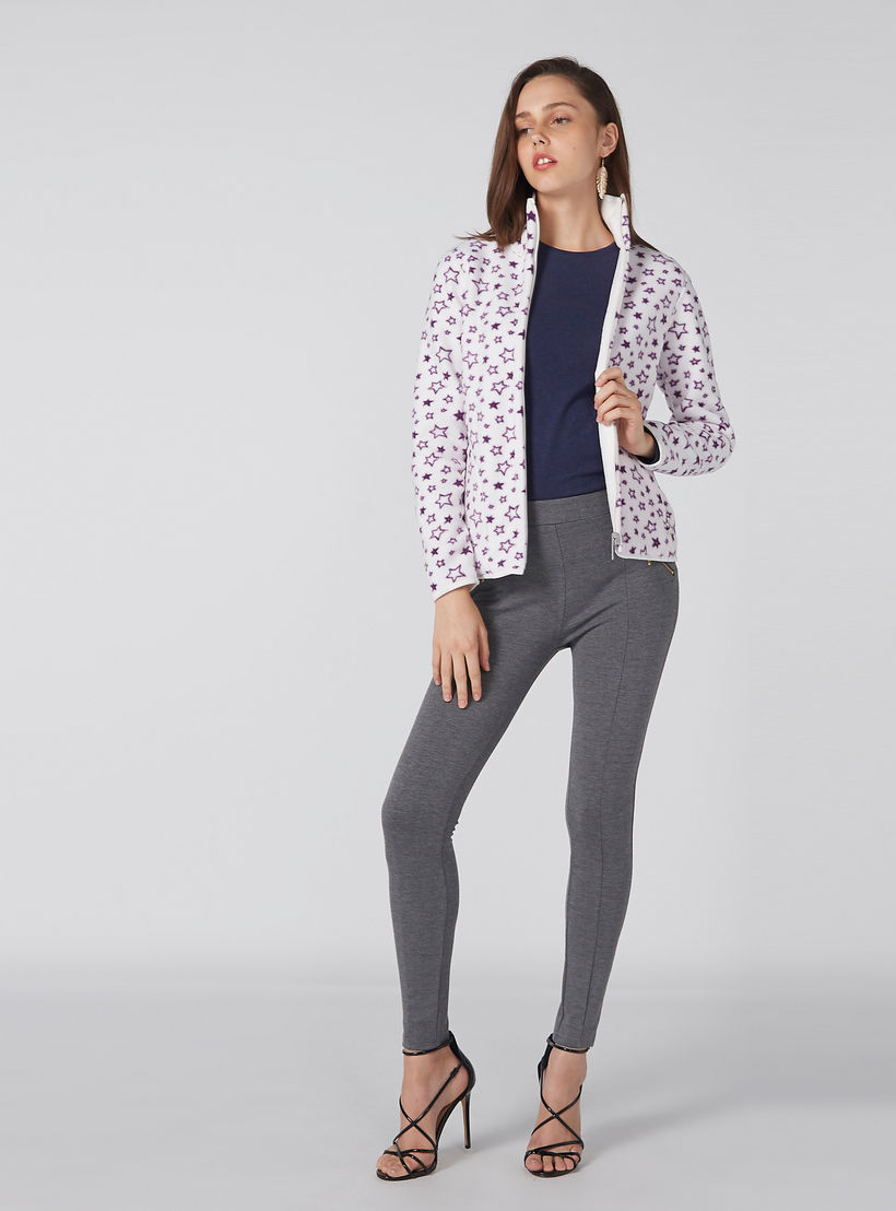 جاكيت بياقة عالية وسحّاب إغلاق وجيوب وطبعات-women-winterwear-coatsandjackets-jackets-image-2