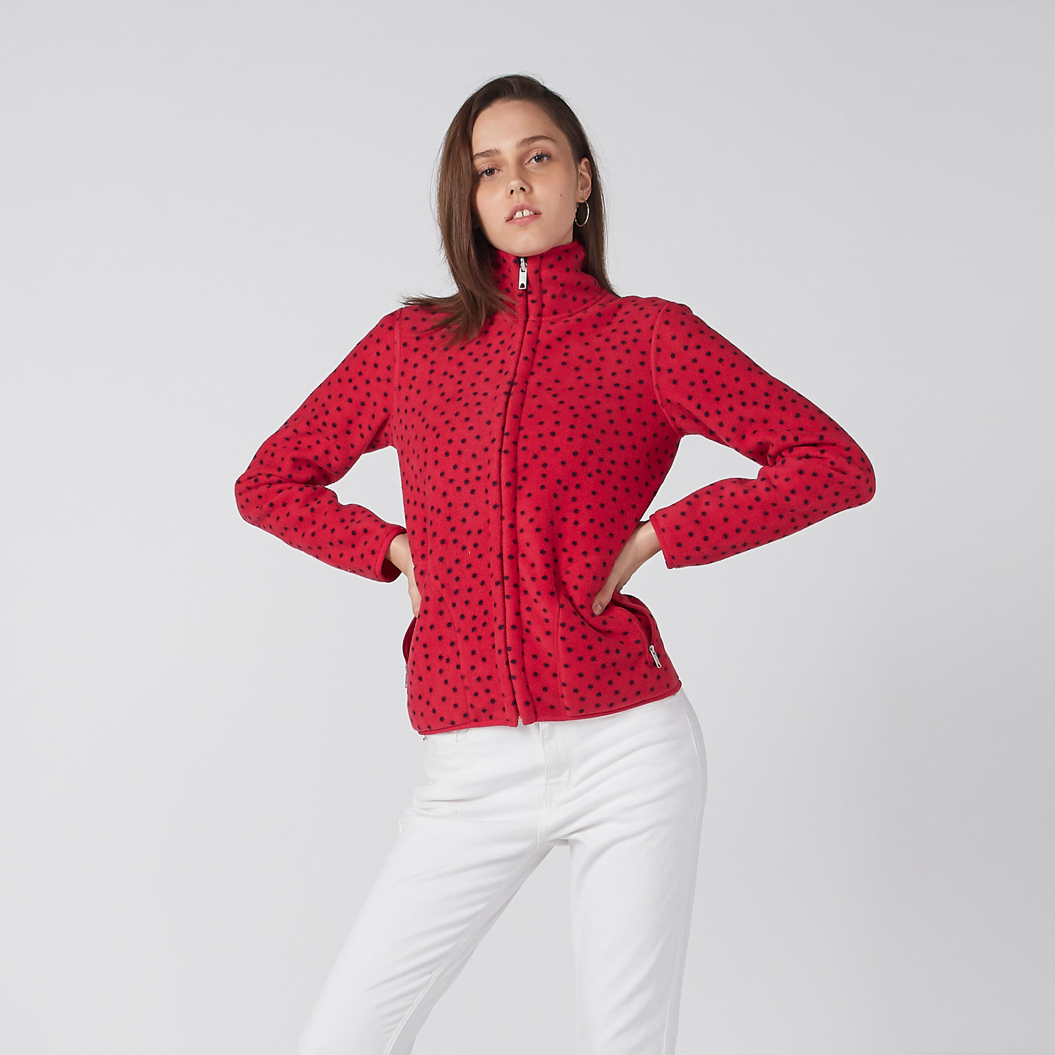 جاكيت بياقة عالية وسحّاب إغلاق وجيوب وطبعات-women-winterwear-coatsandjackets-jackets-image-1