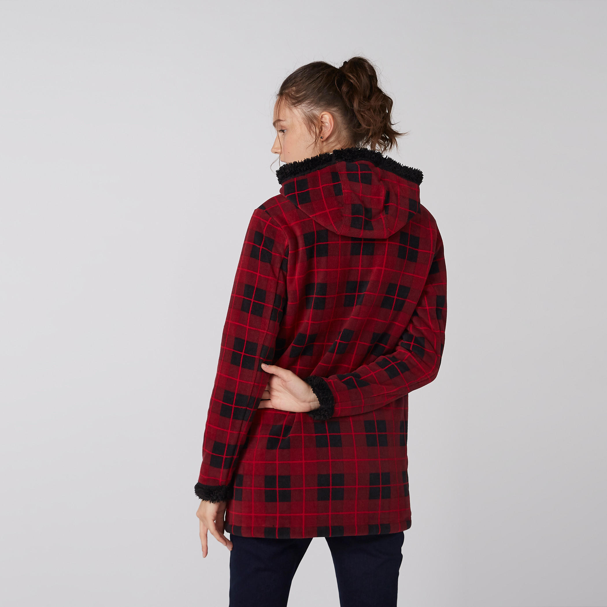 جاكيت كاروهات بأكمام طويلة وسحّاب إغلاق-women-winterwear-coatsandjackets-jackets-image-6