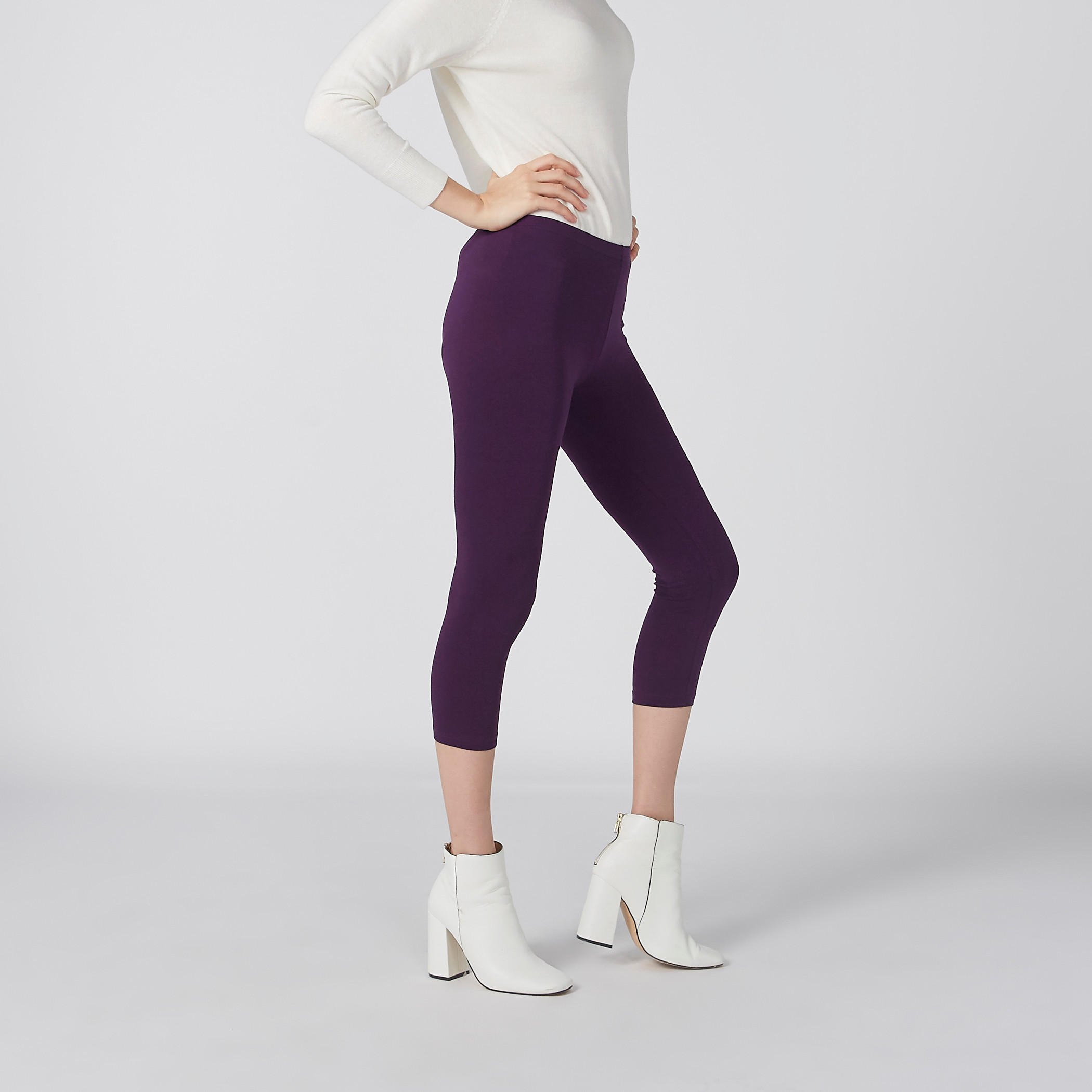 بنطال ليقنز بطول 3/4 وخصر مطاطي-women-clothing-bottoms-leggings-image-2