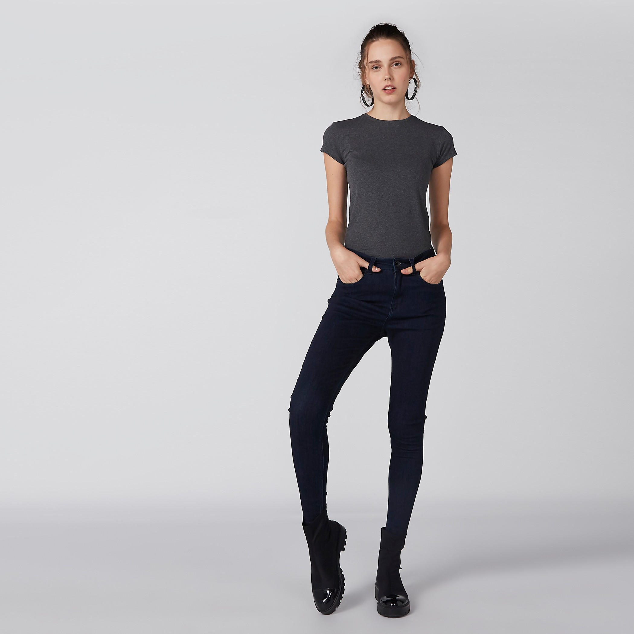 Round Neck T-Shirt with Cap Sleeves-women-clothing-tshirts-image-3