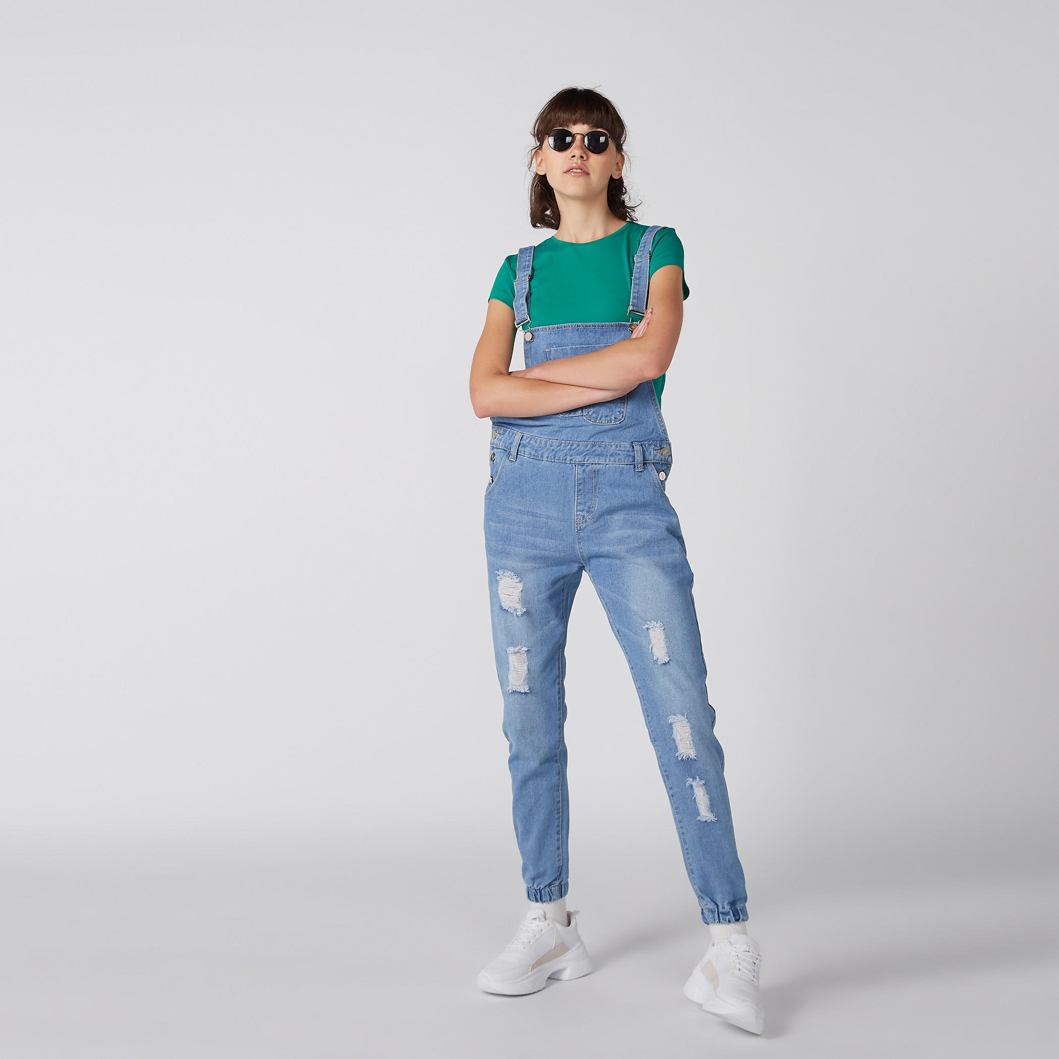 تيشيرت بياقة مستديرة وأكمام كاب-women-clothing-tshirts-image-1