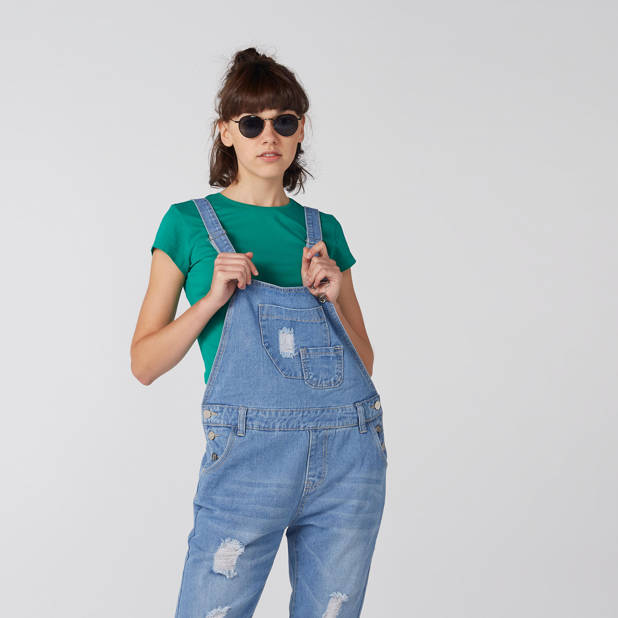 تيشيرت بياقة مستديرة وأكمام كاب-women-clothing-tshirts-image-2