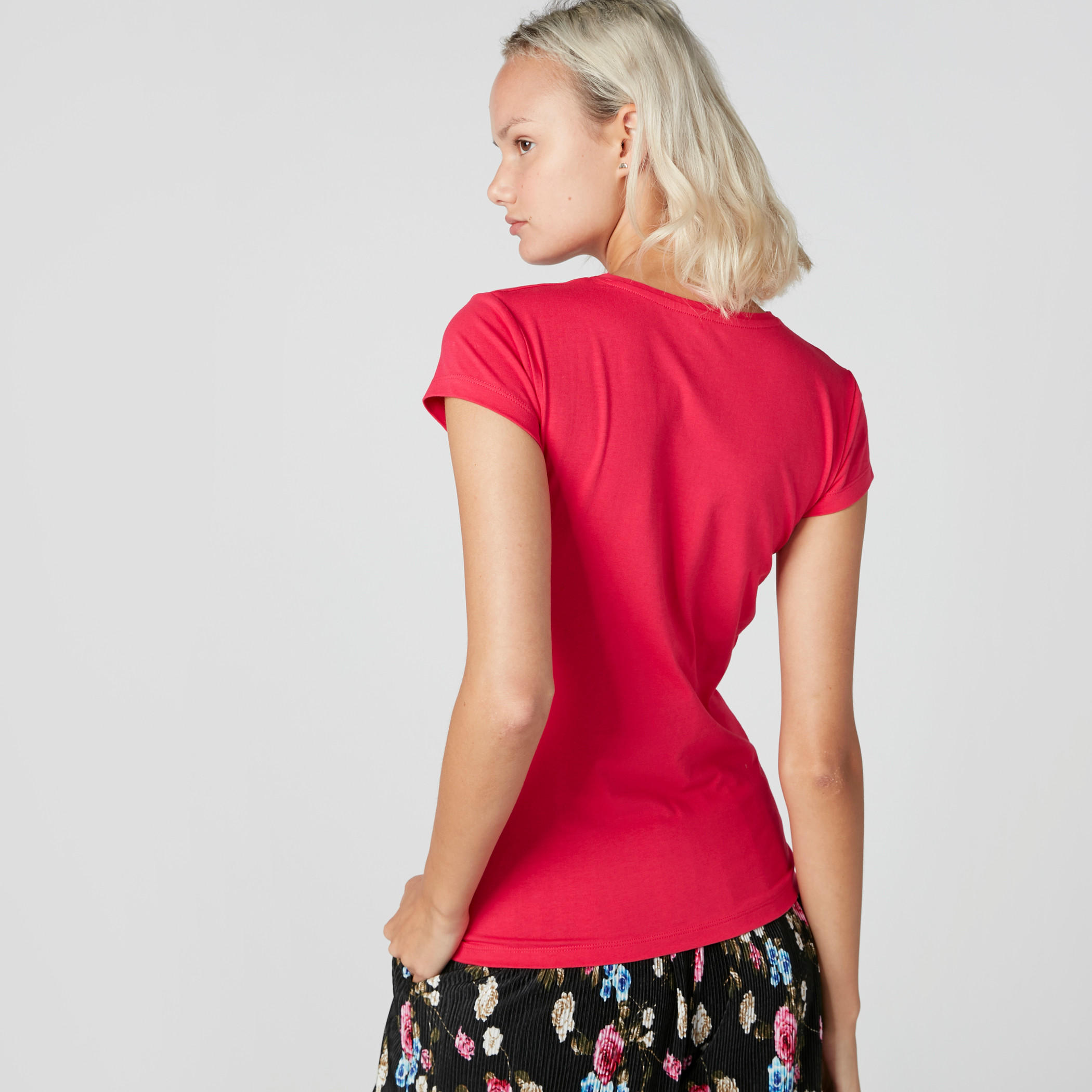 Round Neck T-Shirt with Cap Sleeves-women-clothing-tshirts-image-3