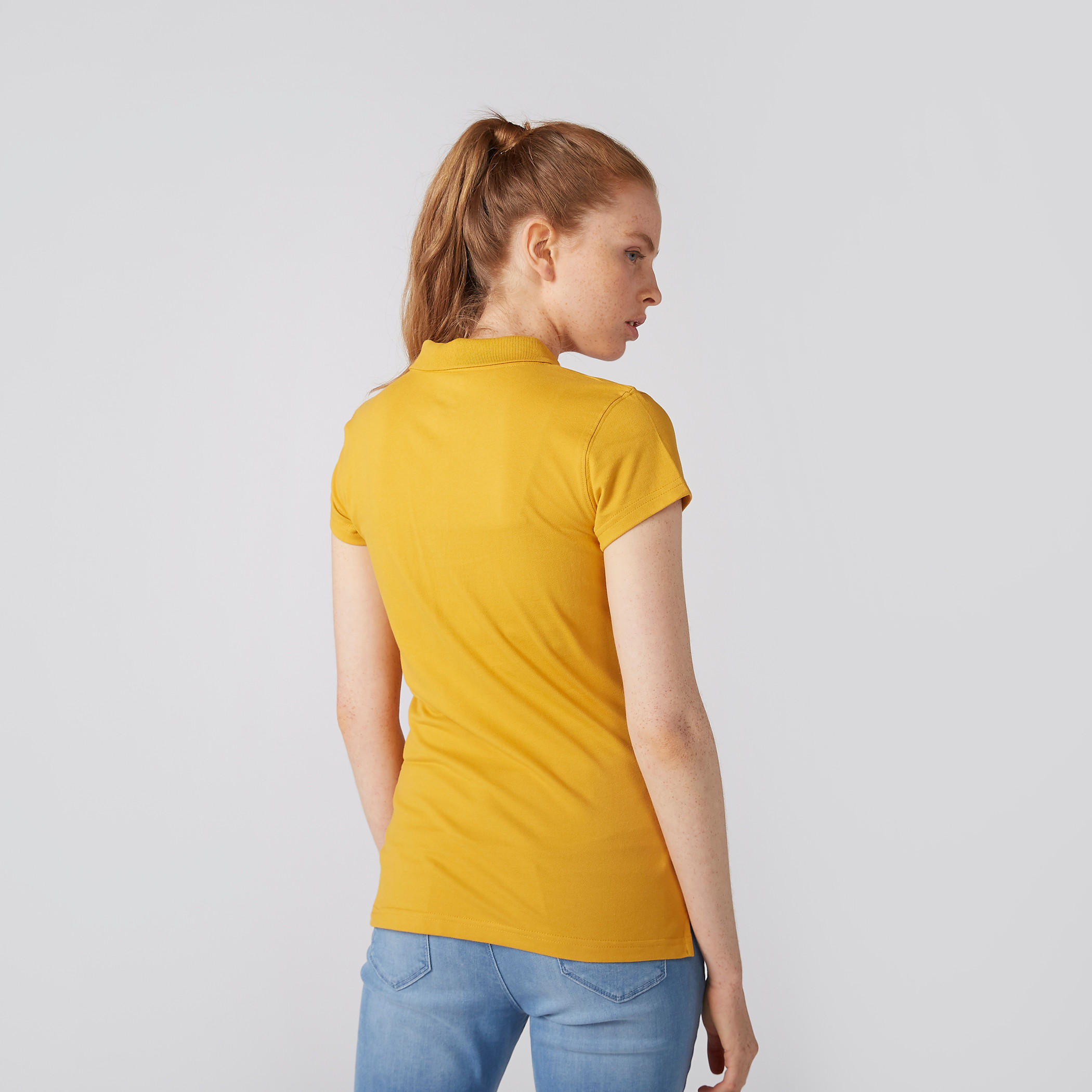 تيشيرت بولو بأكمام قصيرة وزر إغلاق-women-clothing-tshirts-image-3